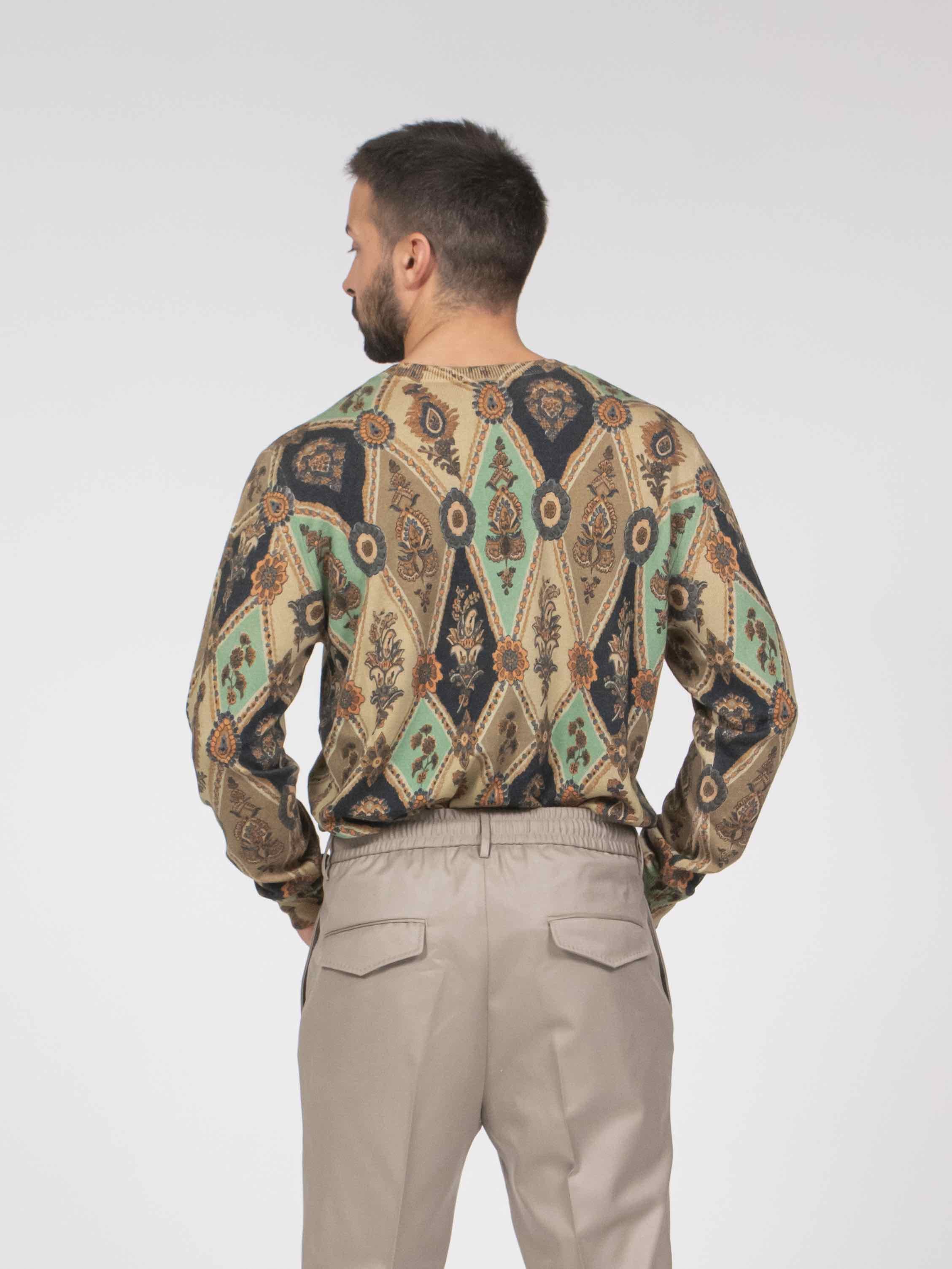 Etro Maglia Girocollo X0820 STAMPA F.DO BEIGE
