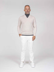 Paolo Pecora Maglia Lupetto 1342 BIANCO PANNA