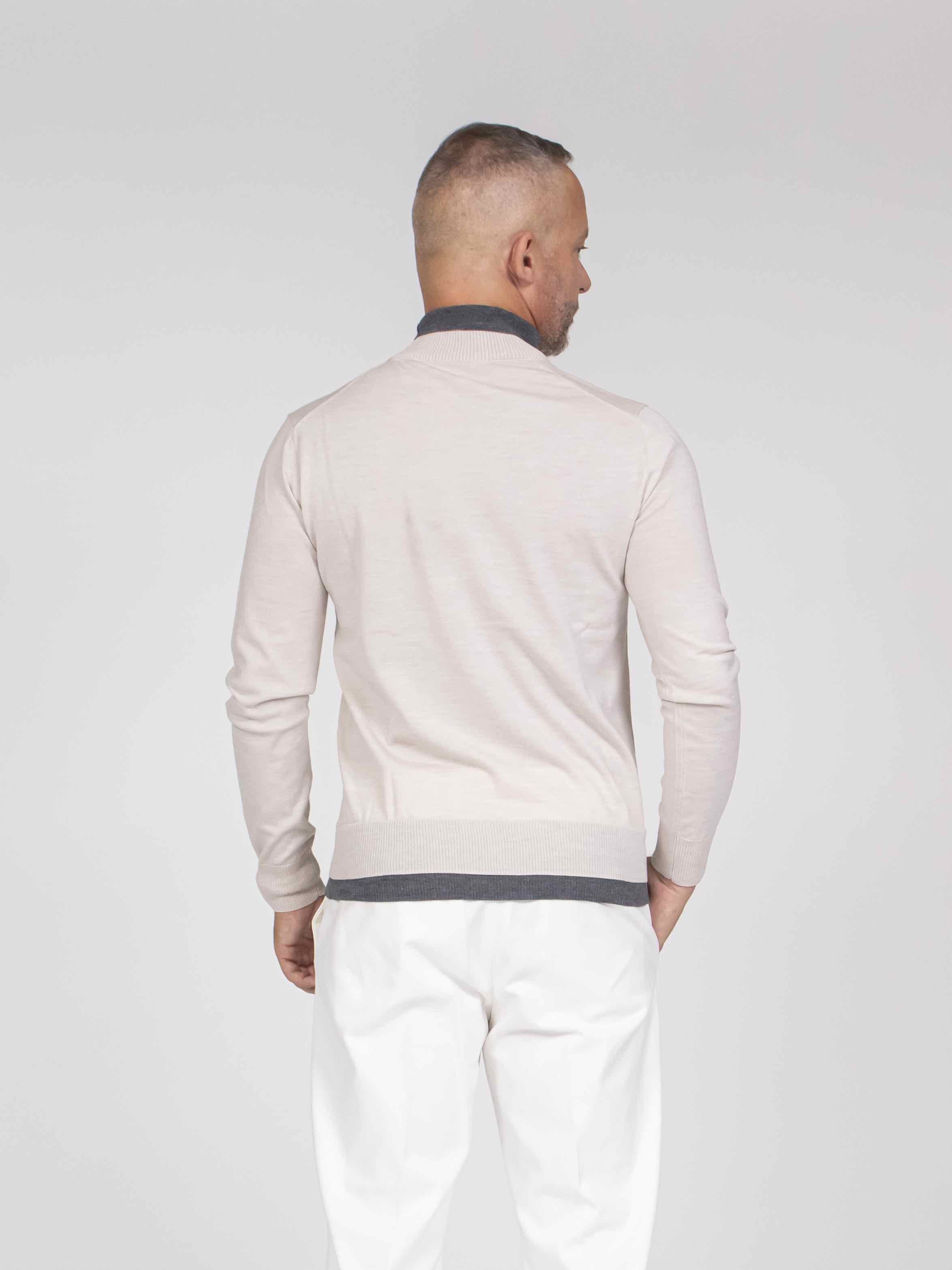 Paolo Pecora Maglia Lupetto 1342 BIANCO PANNA