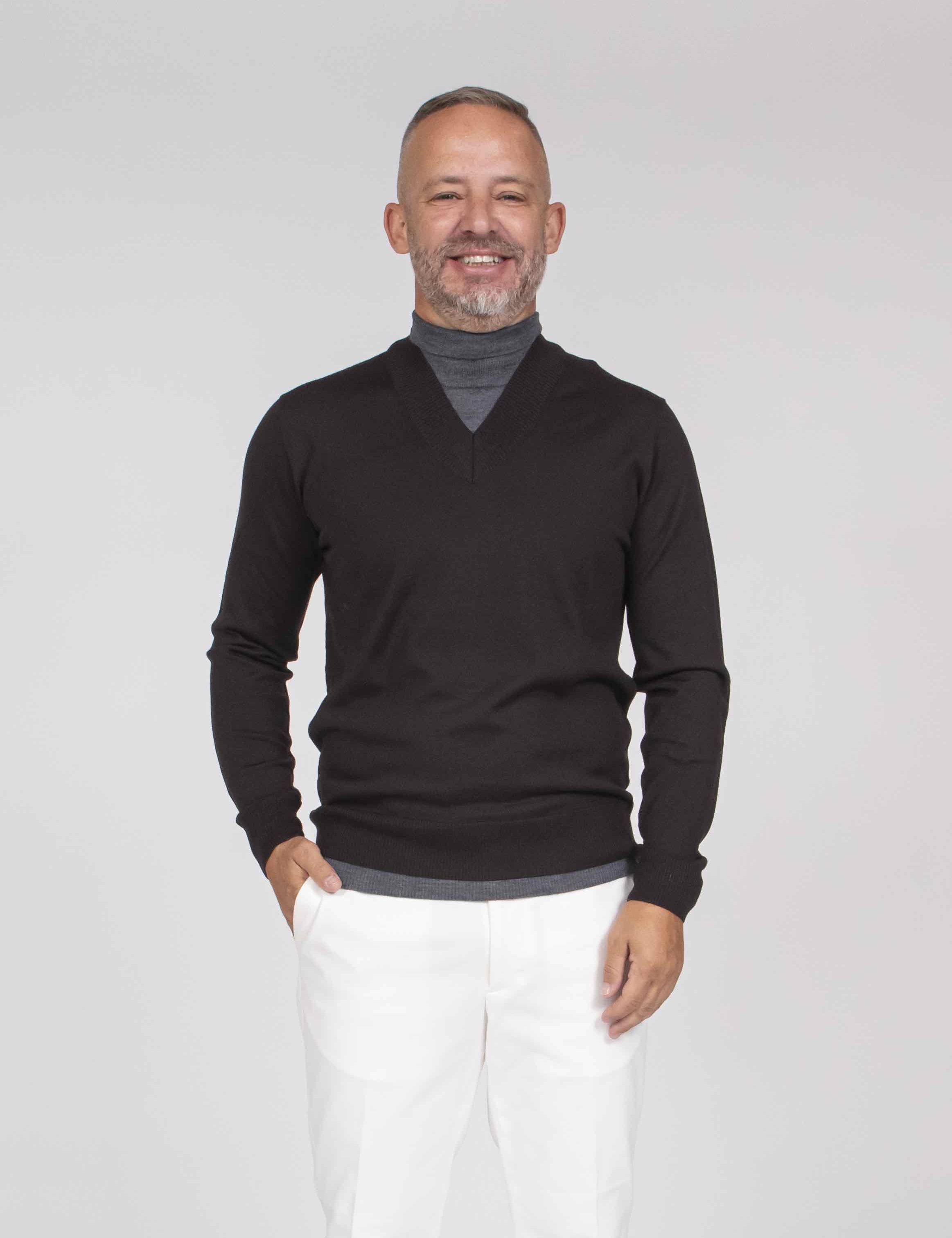 Paolo Pecora Maglia Lupetto 2358 MARRONE