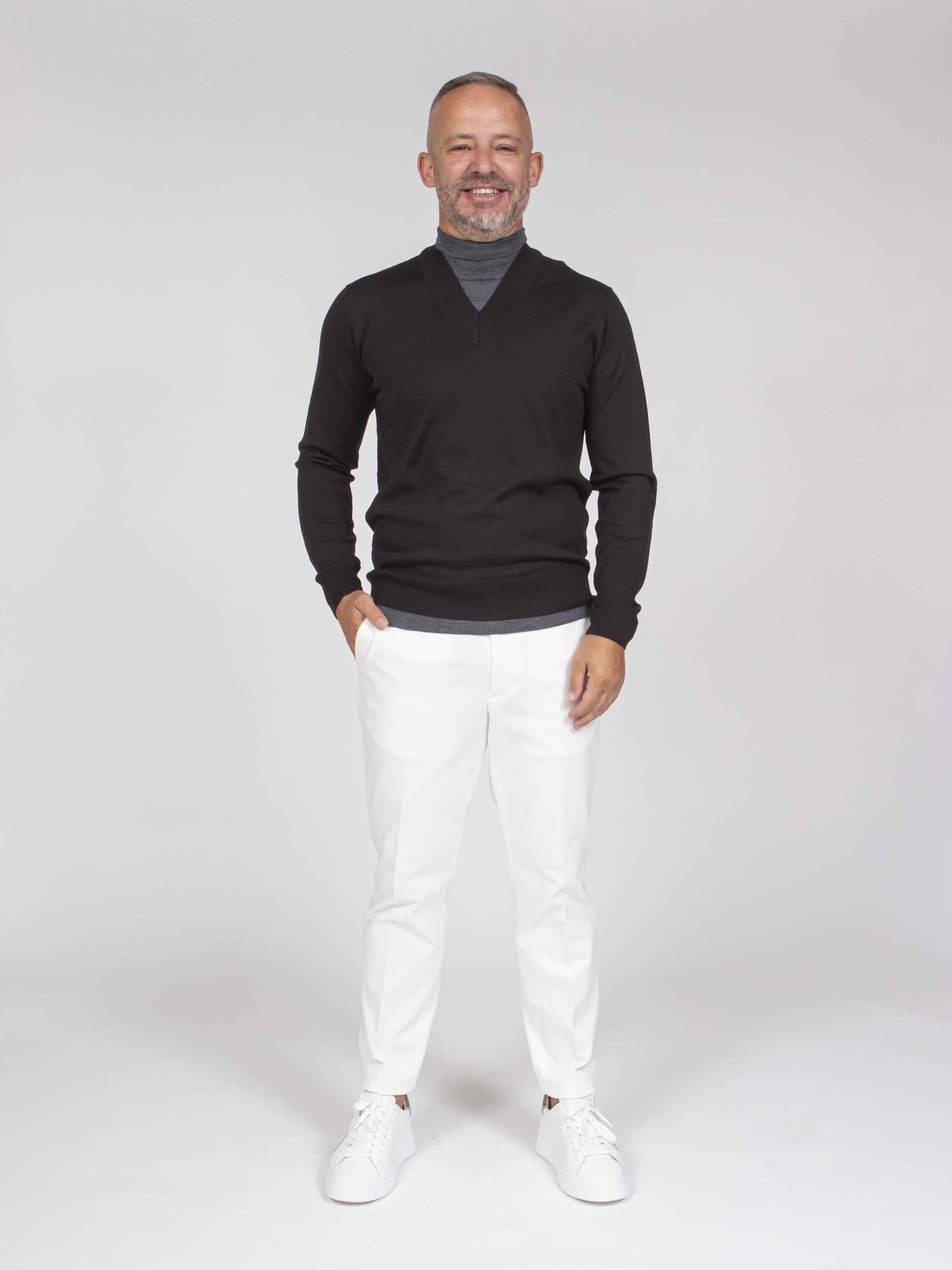 Paolo Pecora Maglia Lupetto 2358 MARRONE