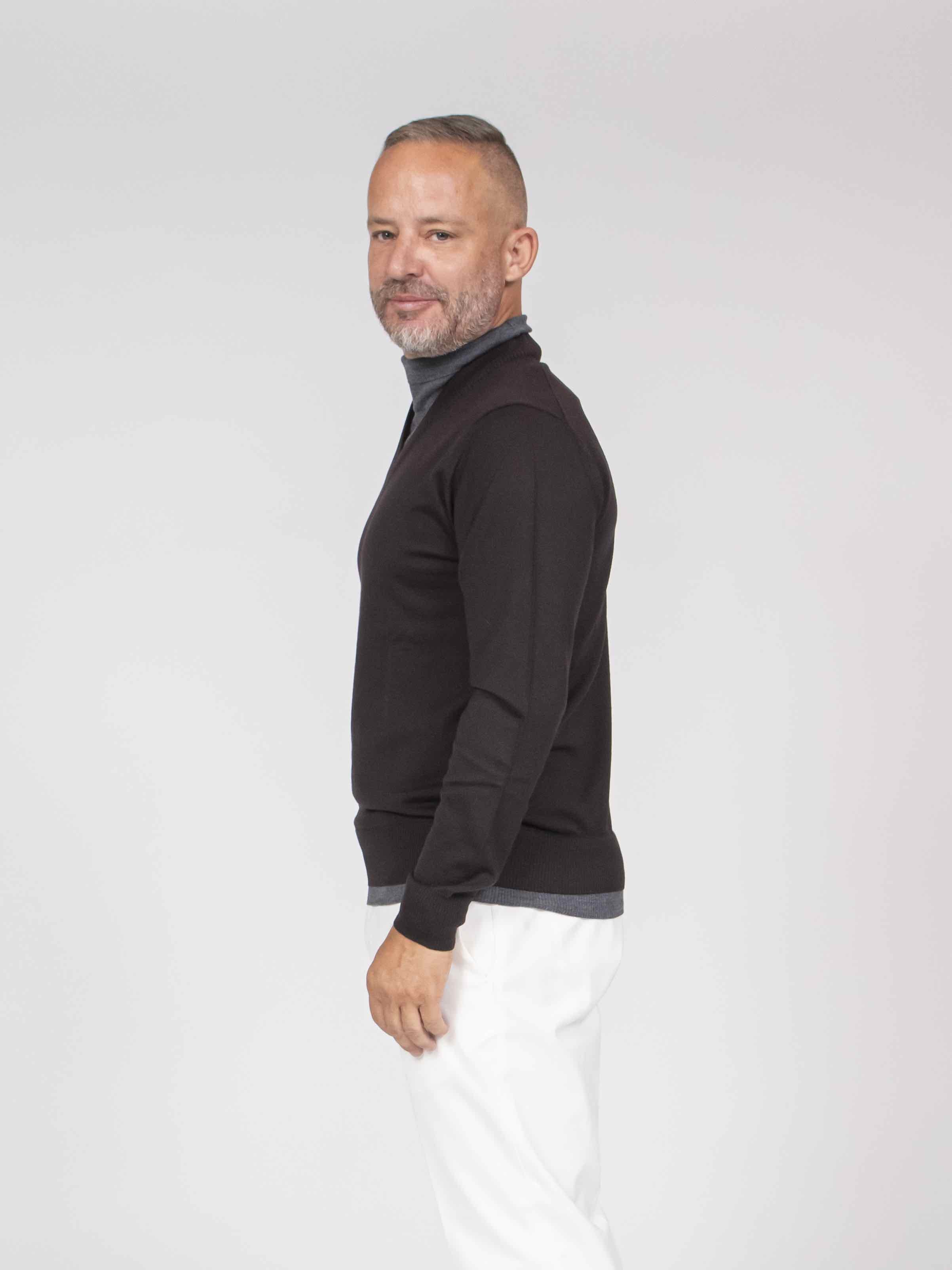 Paolo Pecora Maglia Lupetto 2358 MARRONE