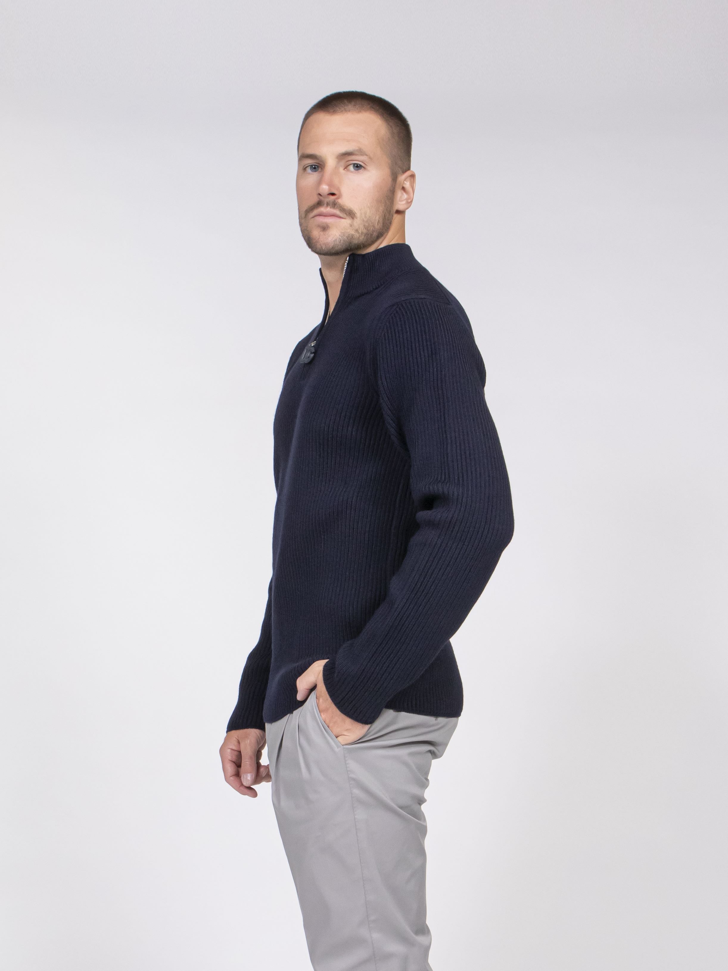 Dolce & Gabbana Maglia Lupetto con Zip B6712 BLU