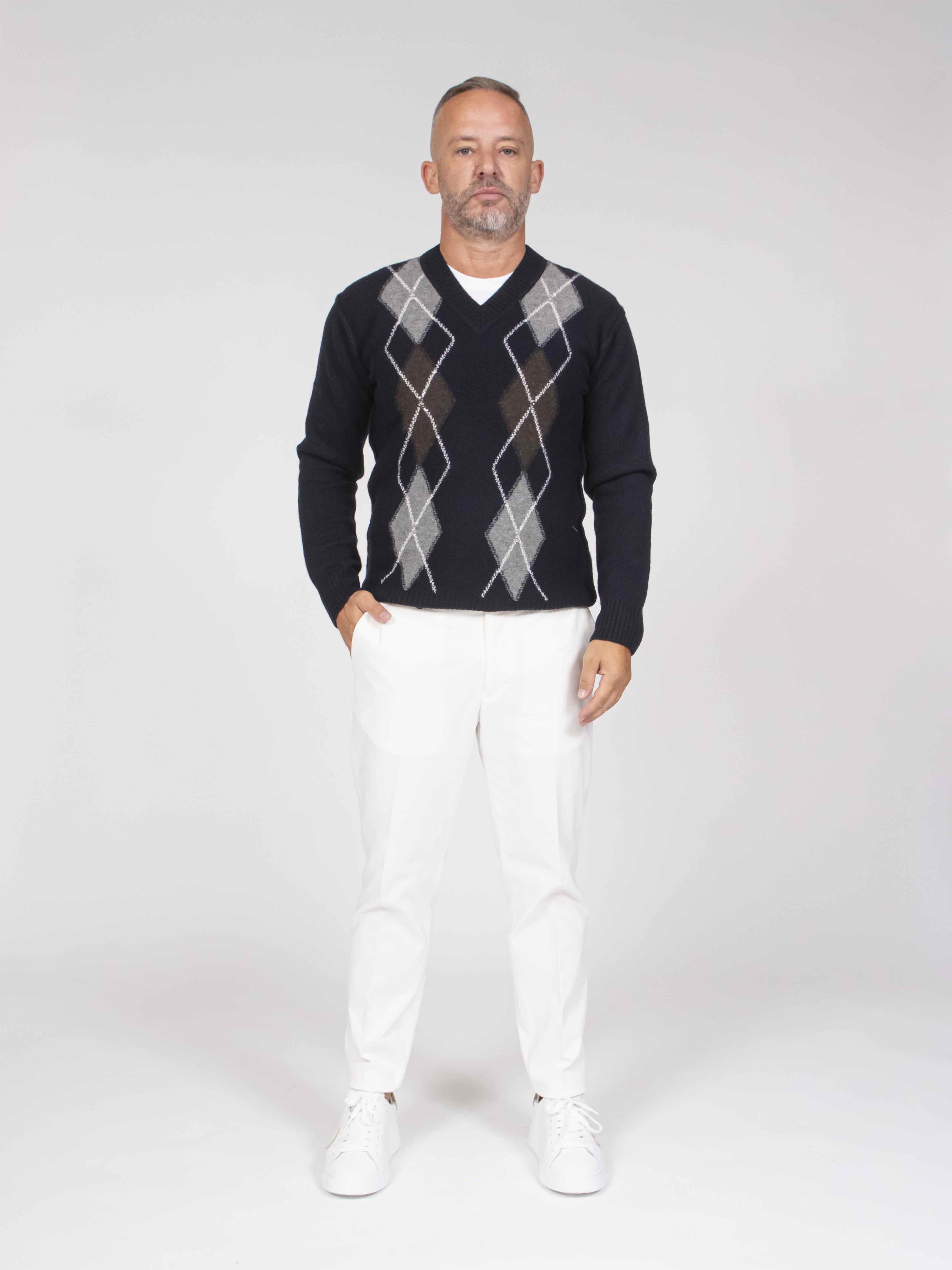 Paolo Pecora Maglia U681 BLU GRIGIO