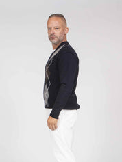 Paolo Pecora Maglia U681 BLU GRIGIO
