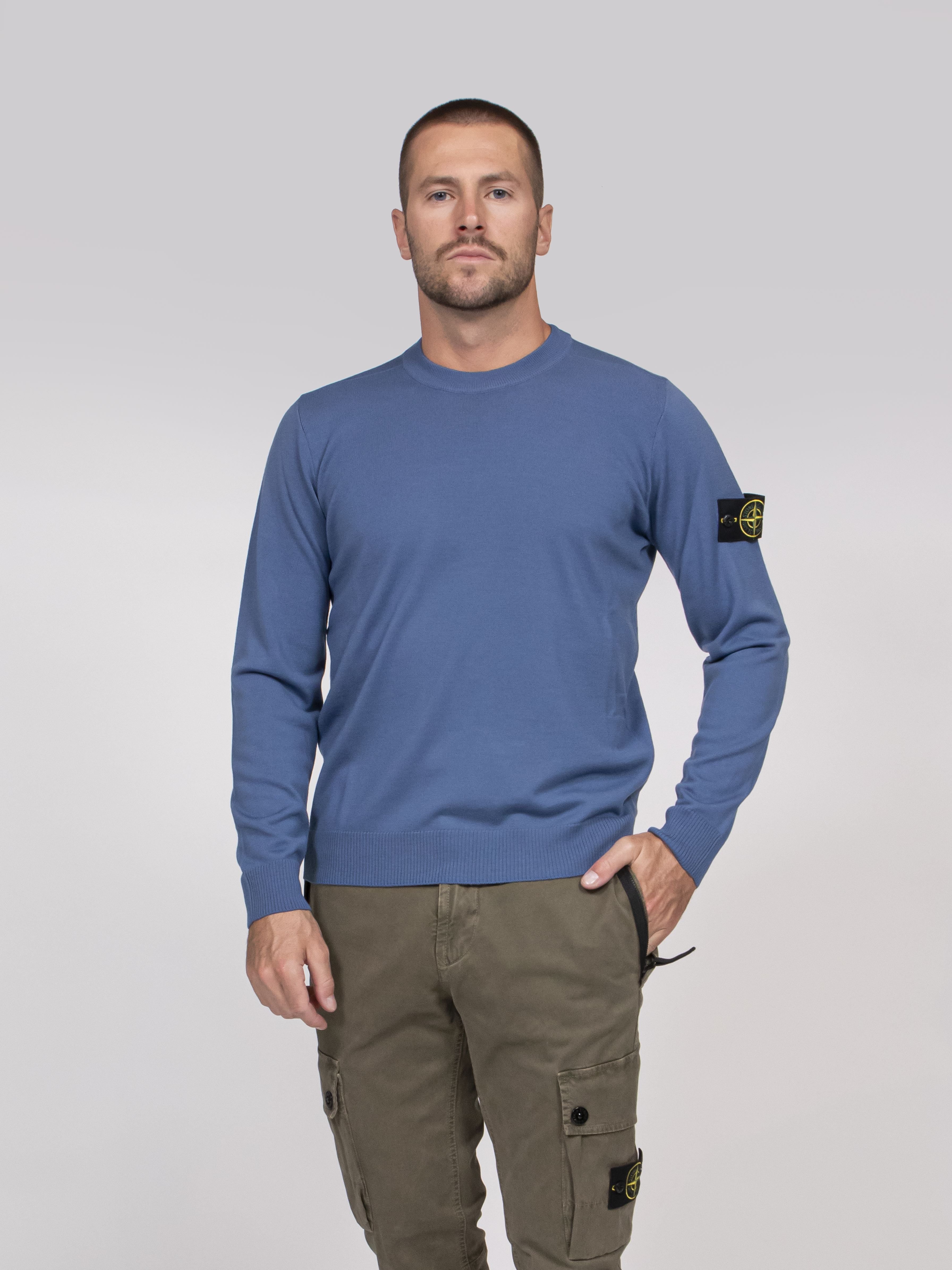 Stone Island Maglia V002B BLUE ACCIAIO