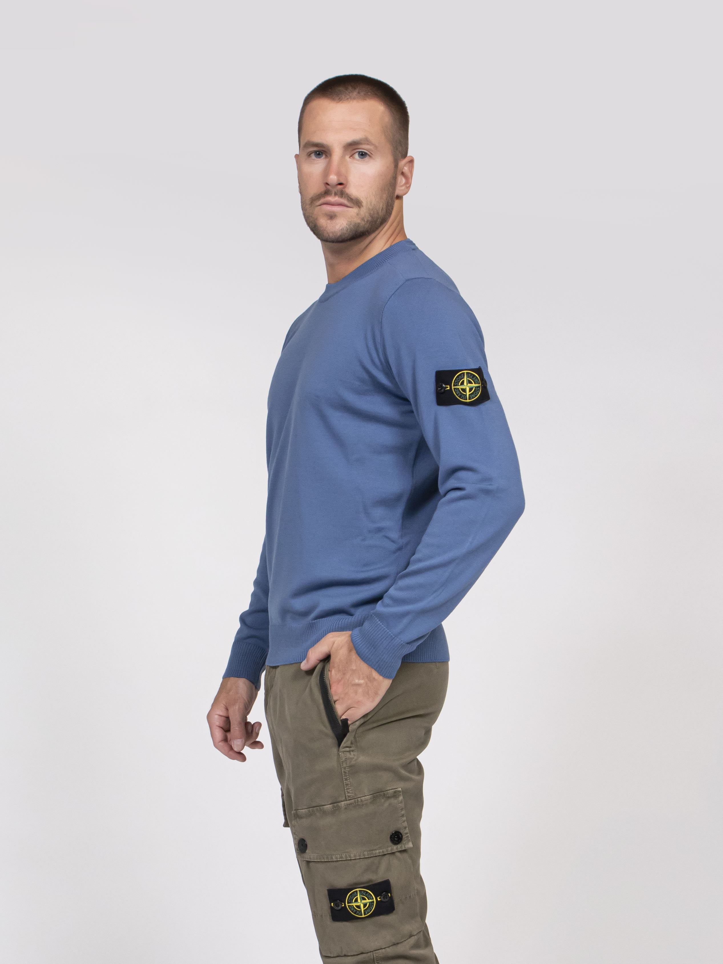 Stone Island Maglia V002B BLUE ACCIAIO