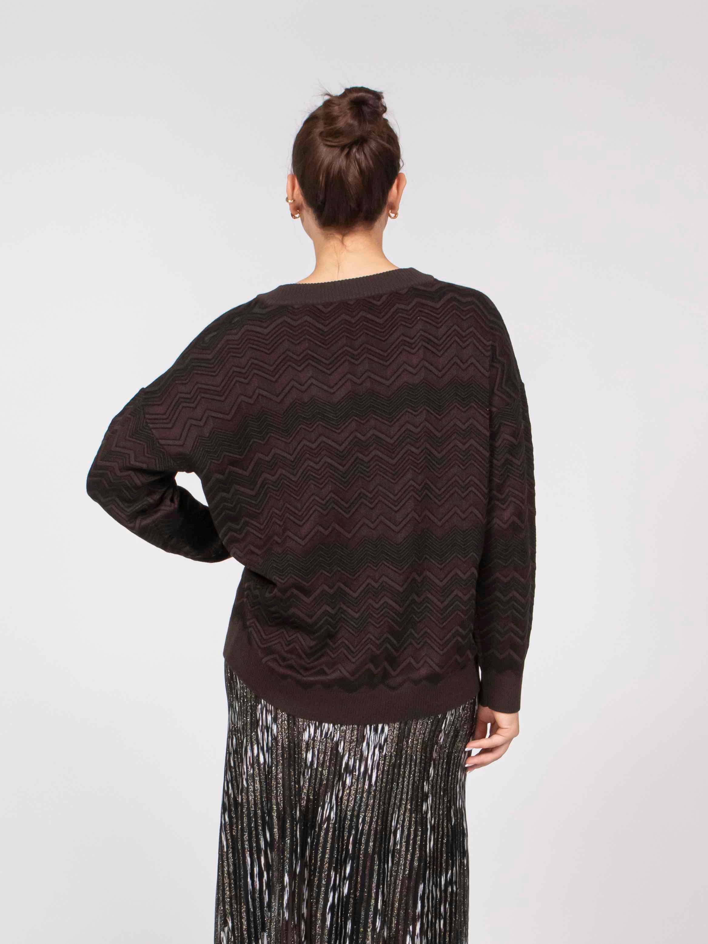 Missoni Maglione V-neck S80E1 SOLID COLORROWN