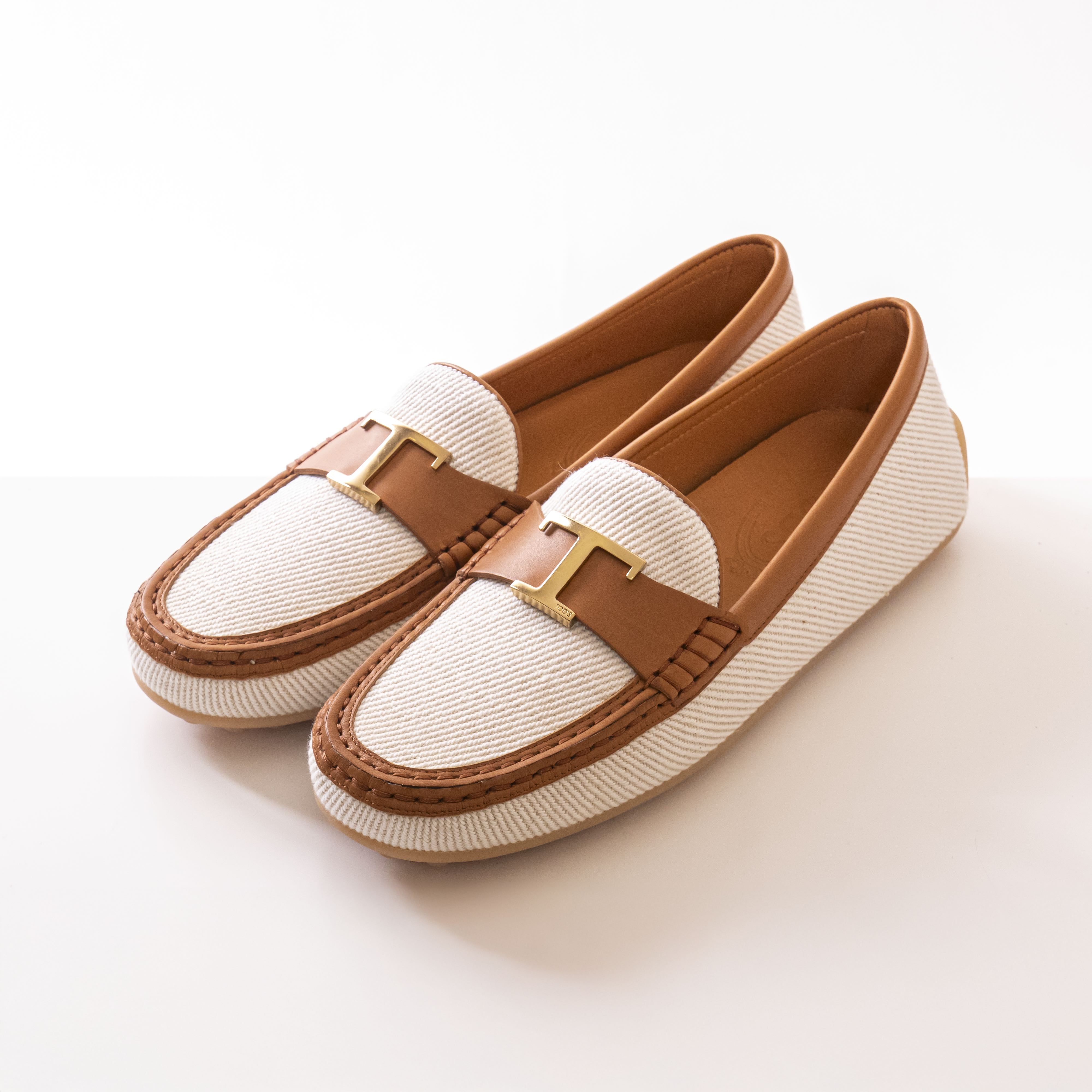 Tods Mocassino Gomma T Tess. 5P70 BIANCO MARRONE