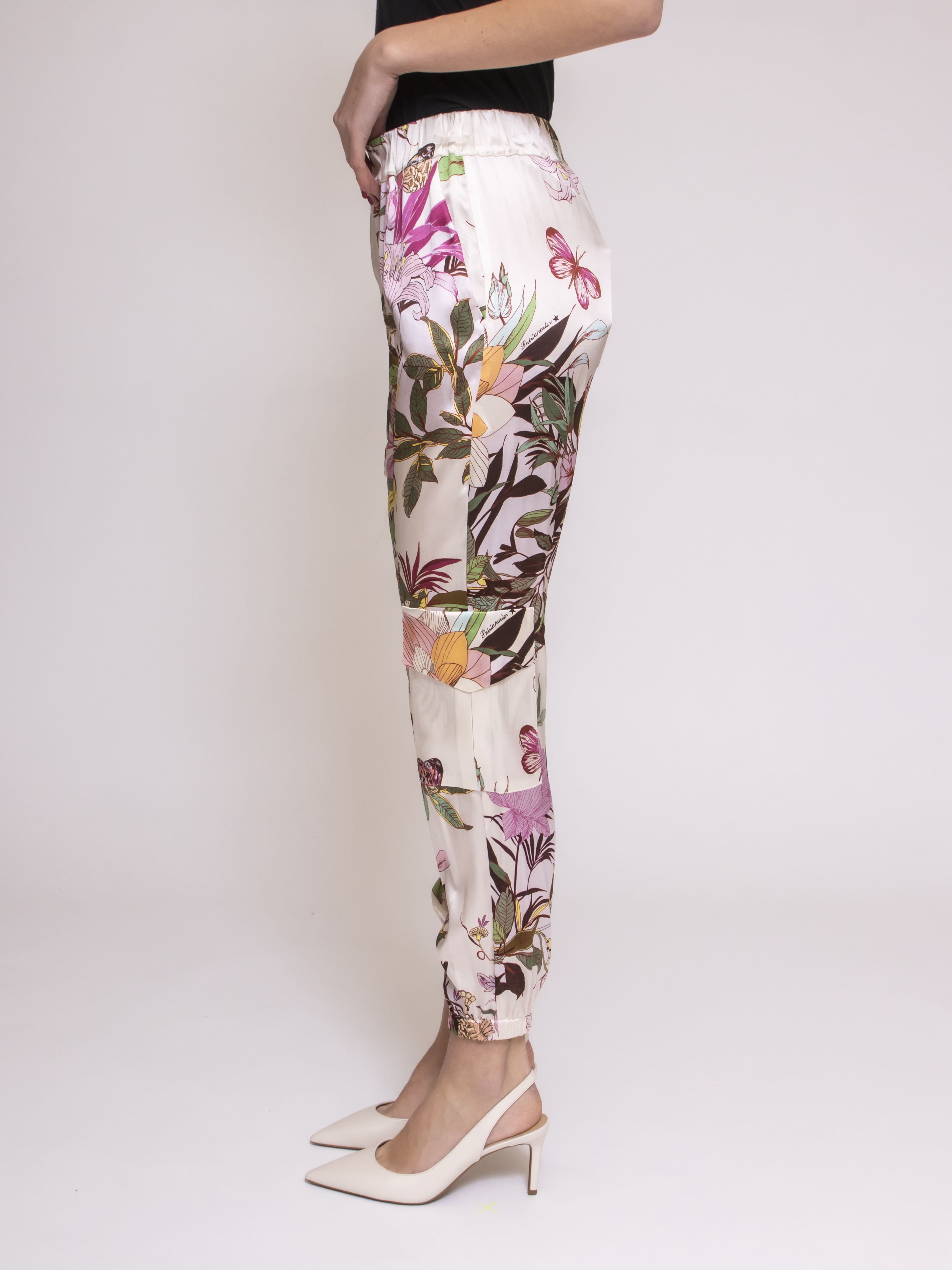 Shirtaporter Pantalone 1.MEXICAN GARDEN BIANCO