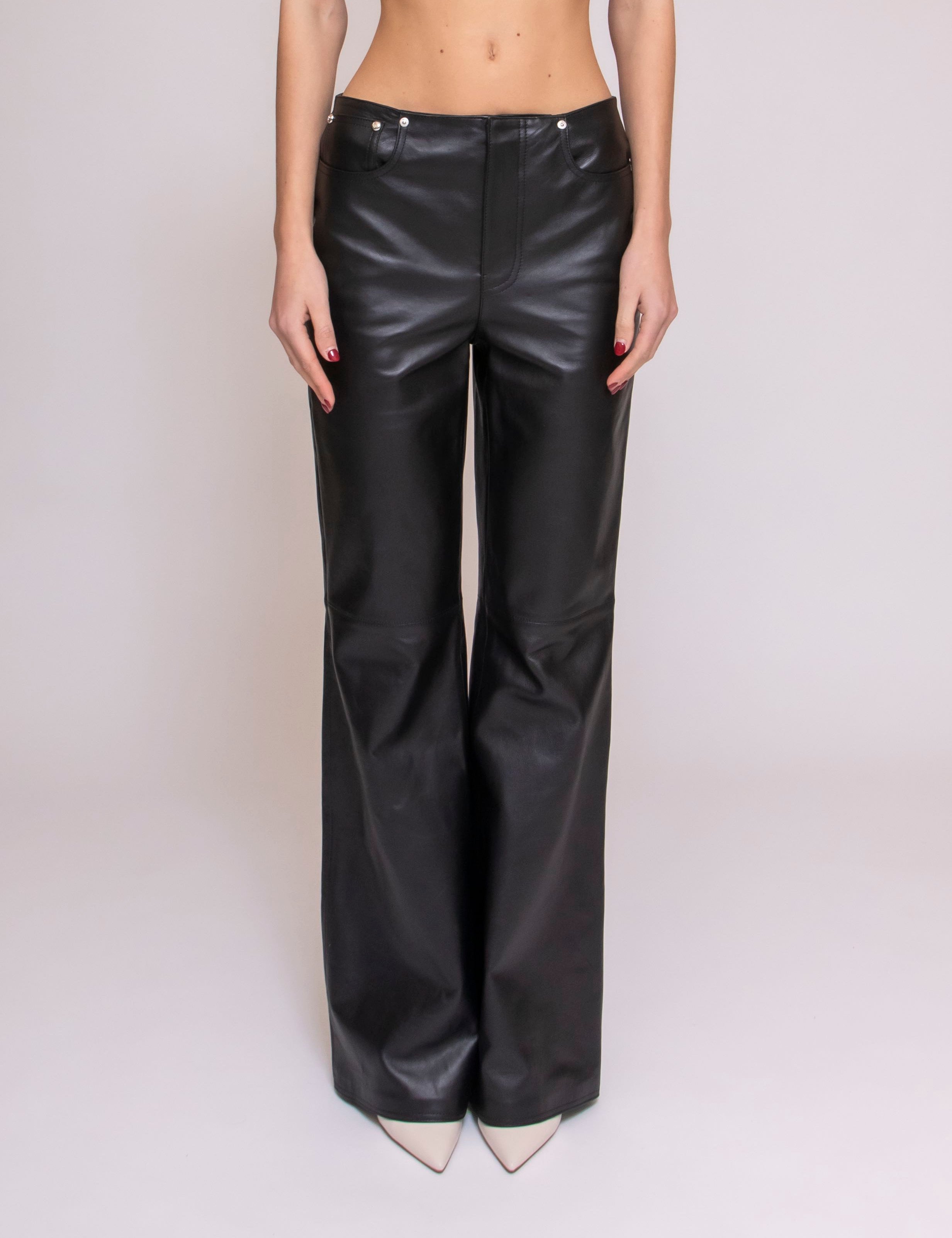 Moschino Pantalone In Pelle J3706 8715 0555 NERO