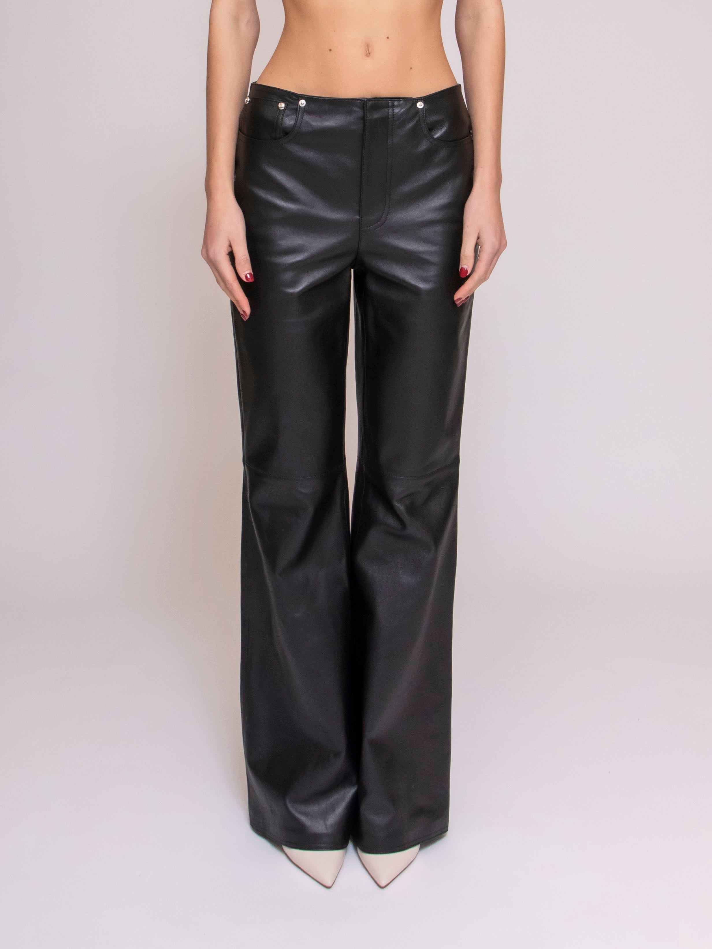 Moschino Pantalone In Pelle J3706 8715 0555 NERO