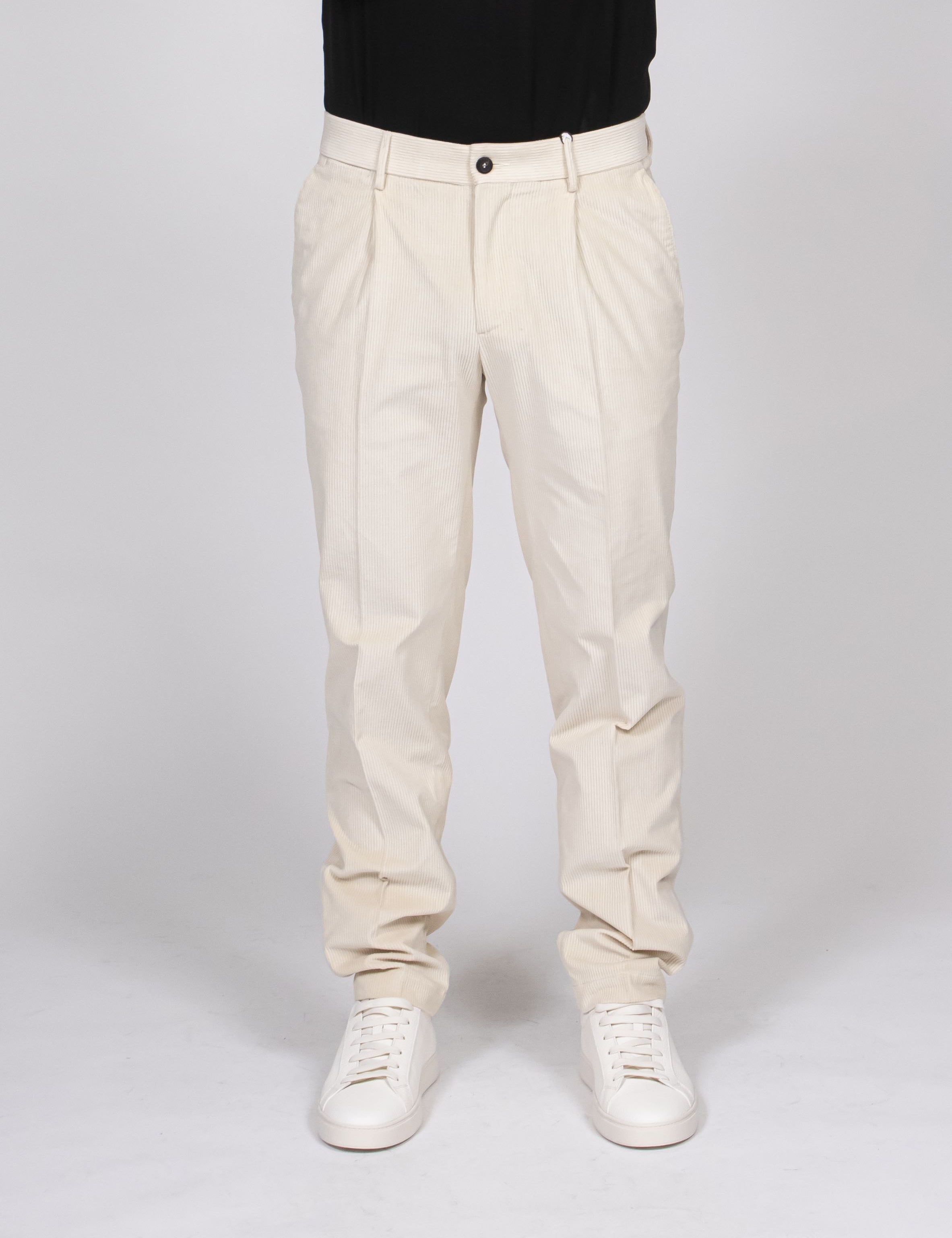 Peserico Pantalone In Velluto 041 BIANCO GESSO