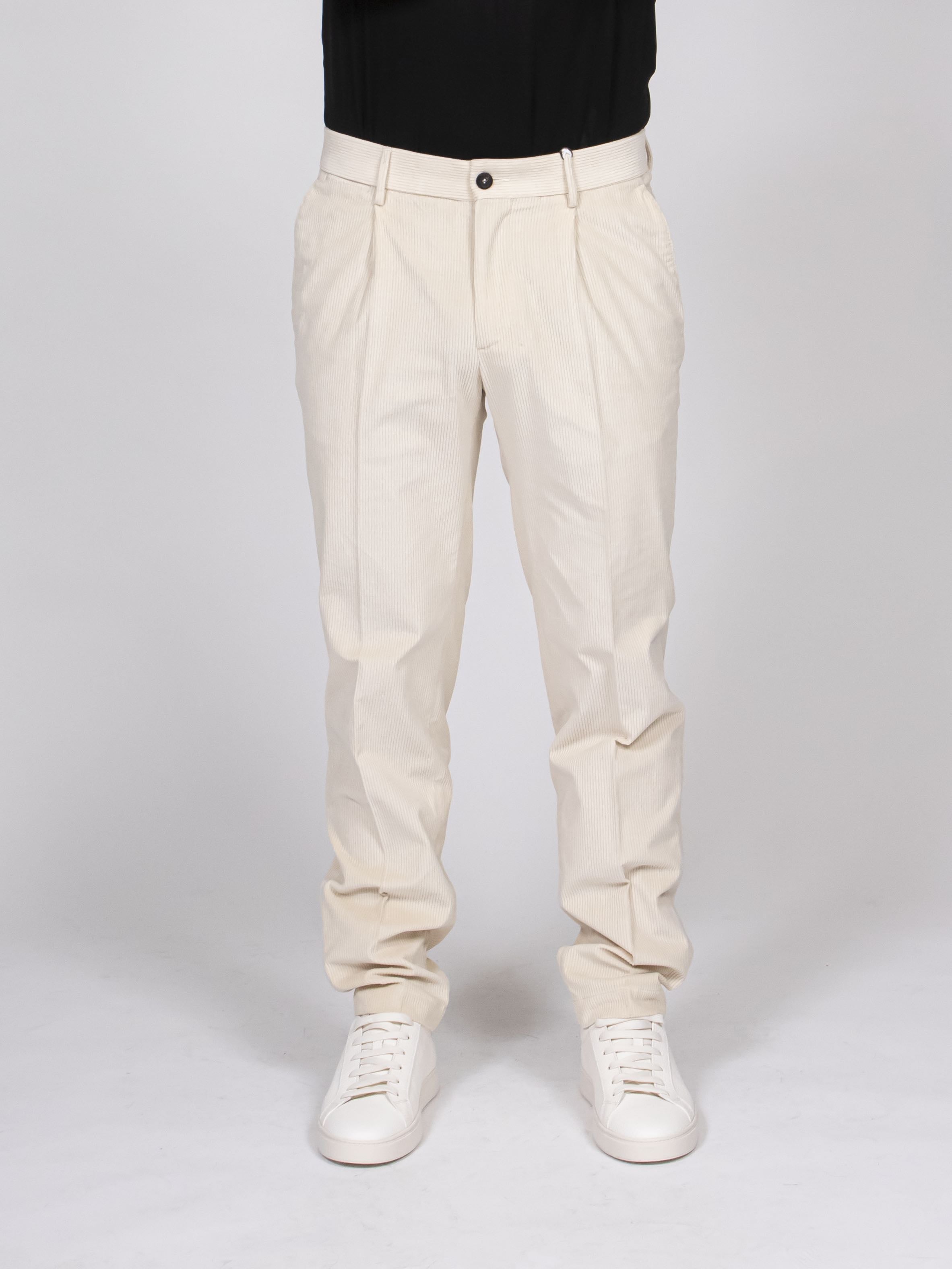 Peserico Pantalone In Velluto 041 BIANCO GESSO
