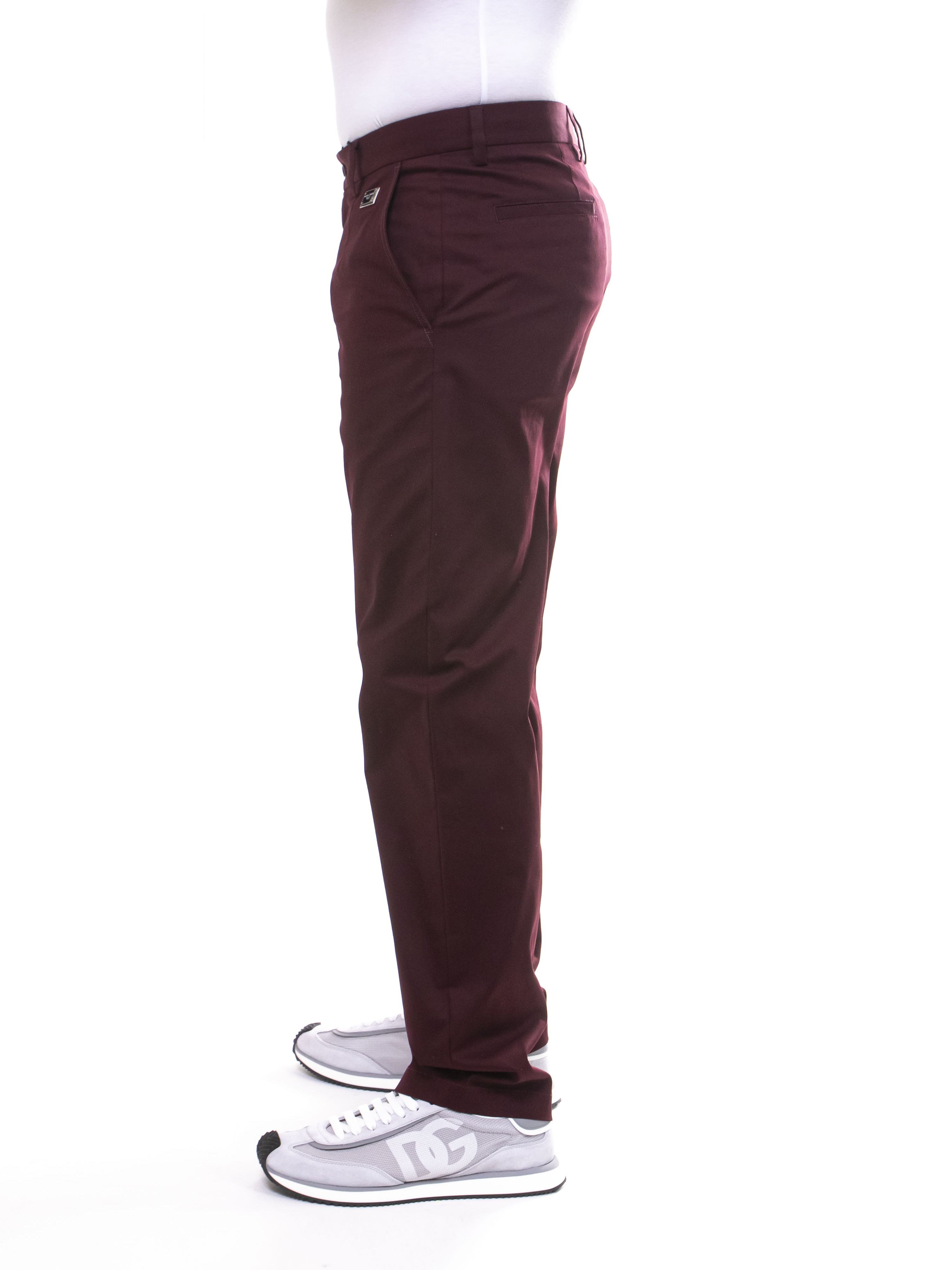 Dolce & Gabbana Pantalone M5039 MARRONE-VIOLA SCURO