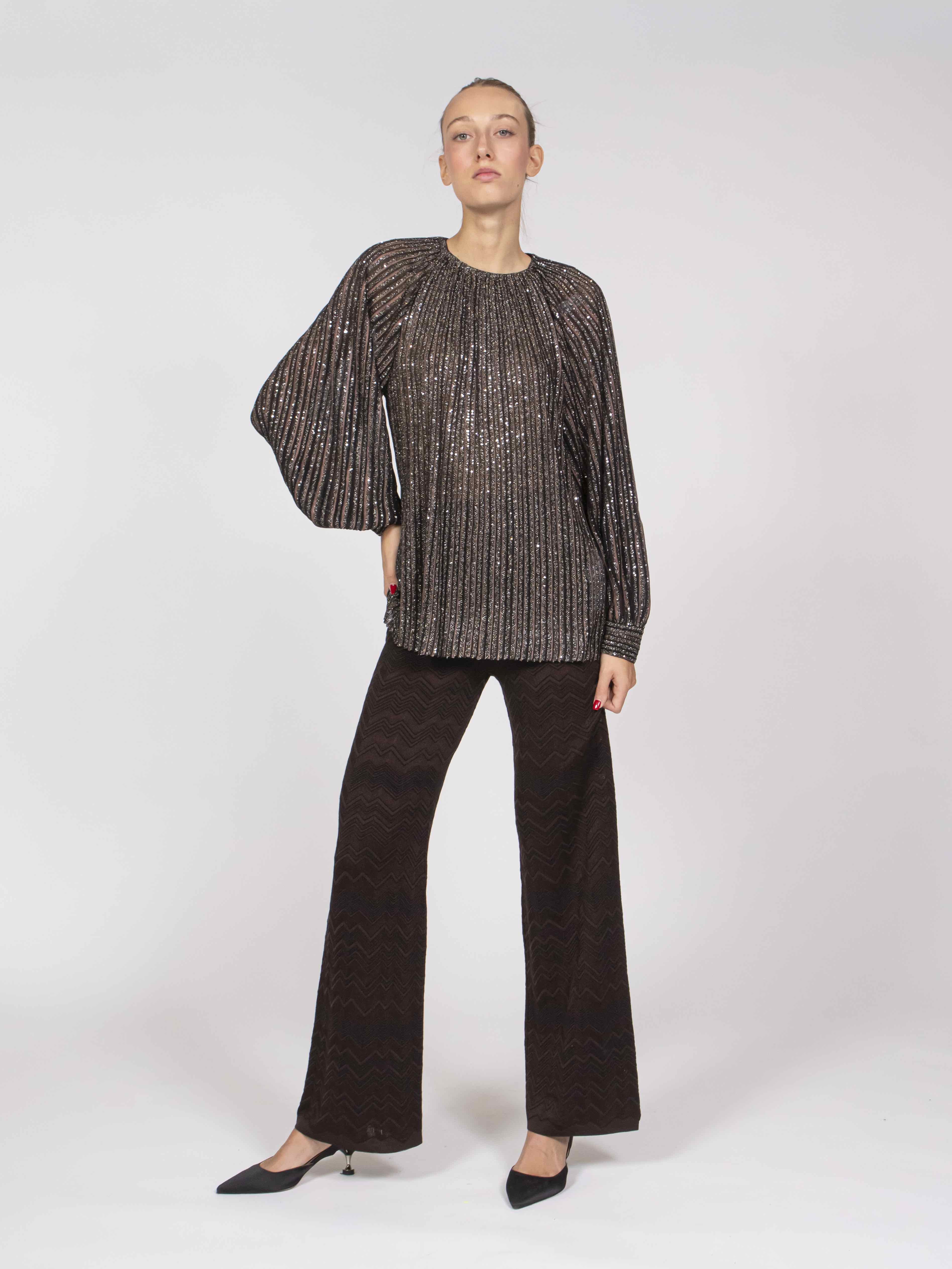 Missoni Pantaloni S80E1 SOLID COLOR BROWN
