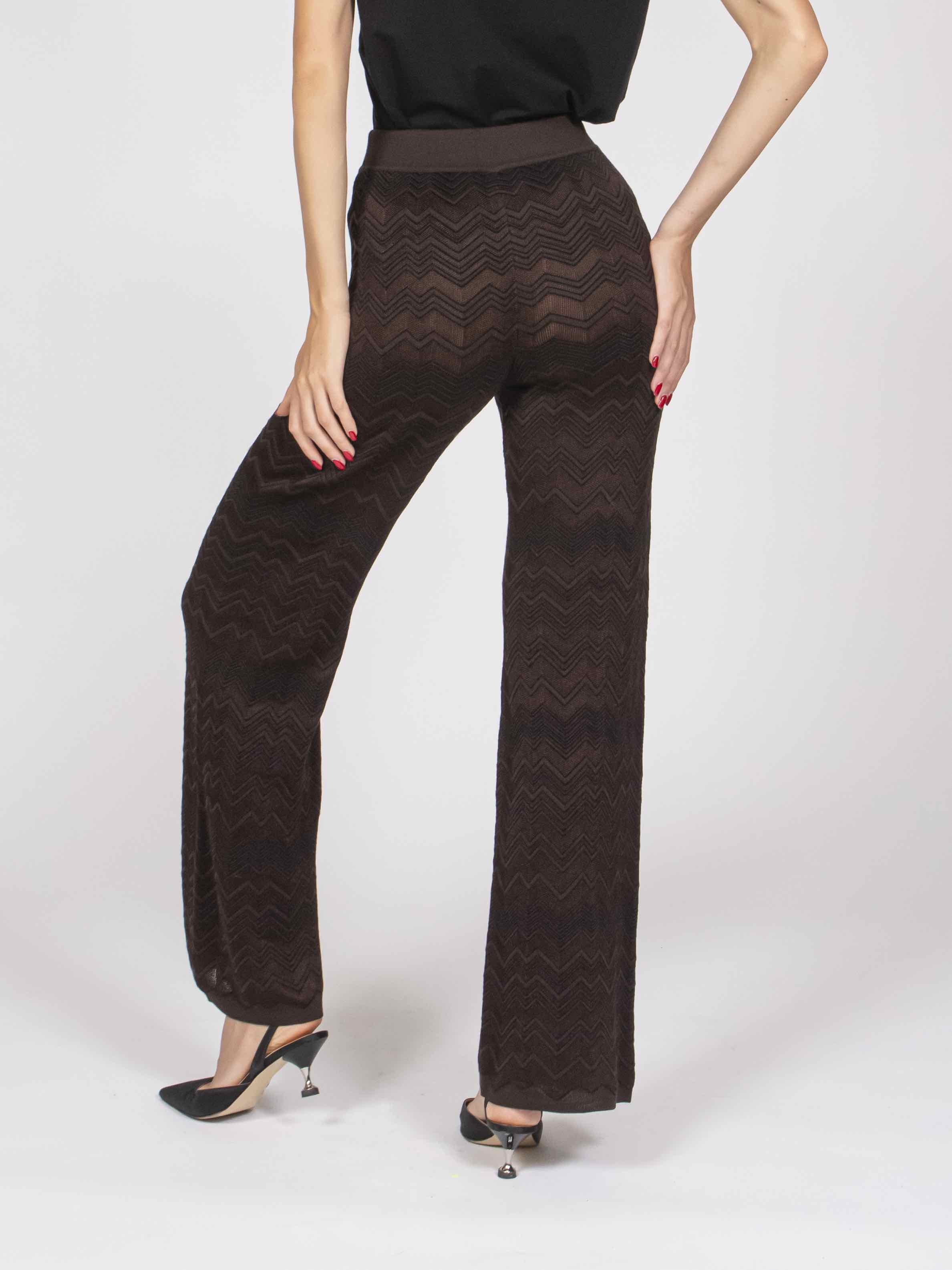 Missoni Pantaloni S80E1 SOLID COLOR BROWN