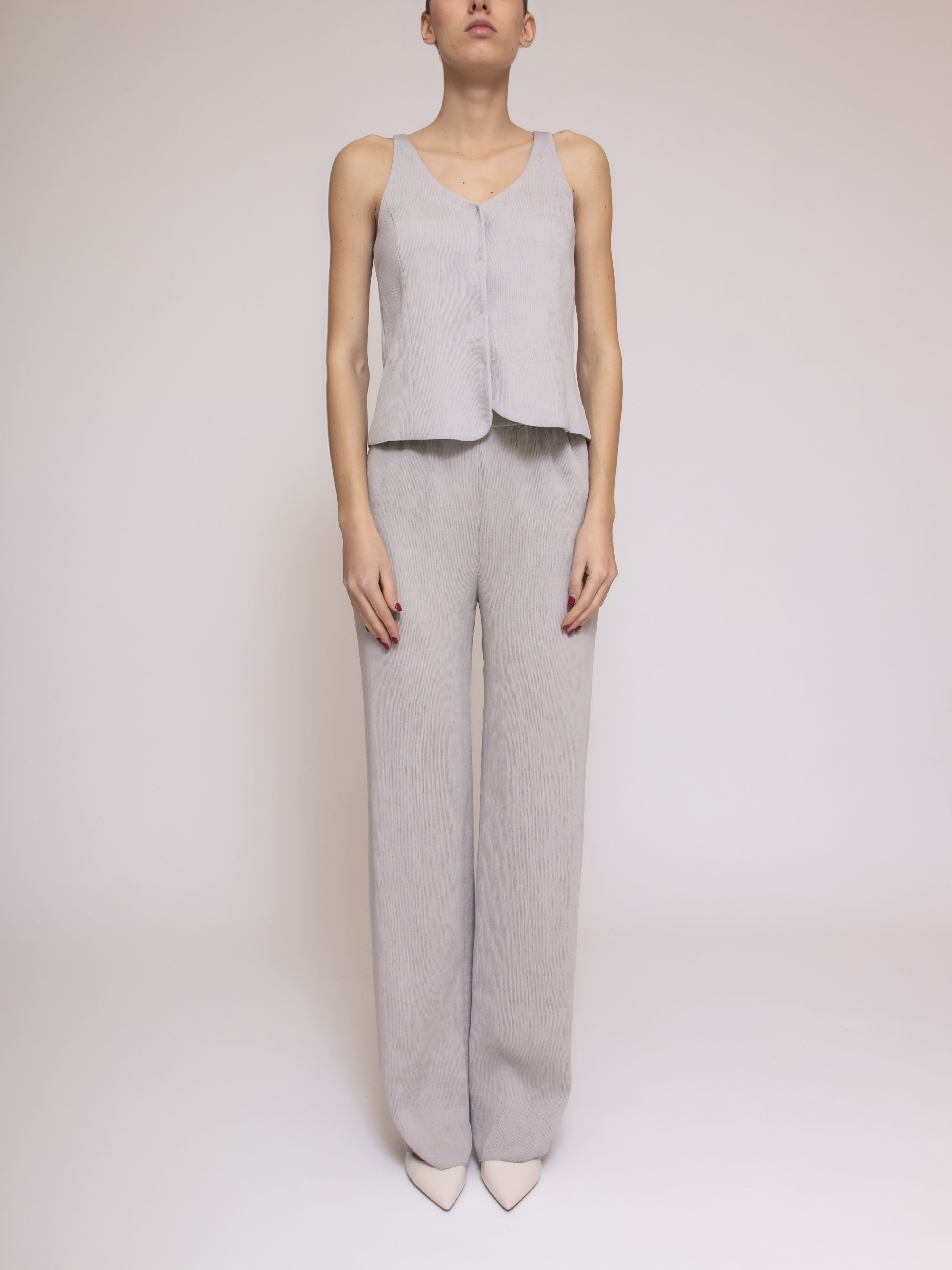パンツ EMPORIO ARMANI Woman Pants Natural EW000880AF12523 U8036 Emporio Armani Women's Pants U8036 Flint Gray – Vanda Boutique