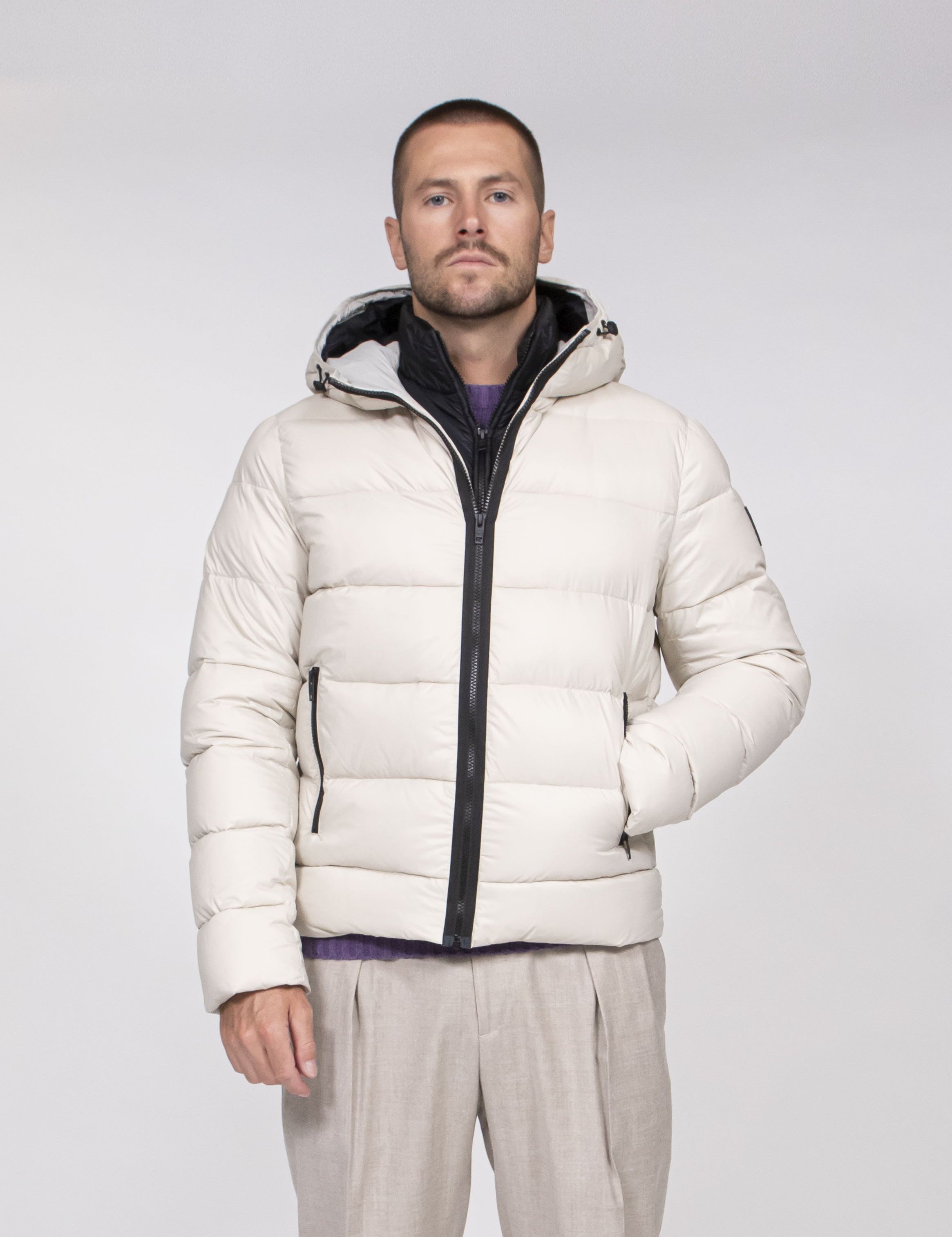 Fay Piumino con Cappuccio B004 NEVE