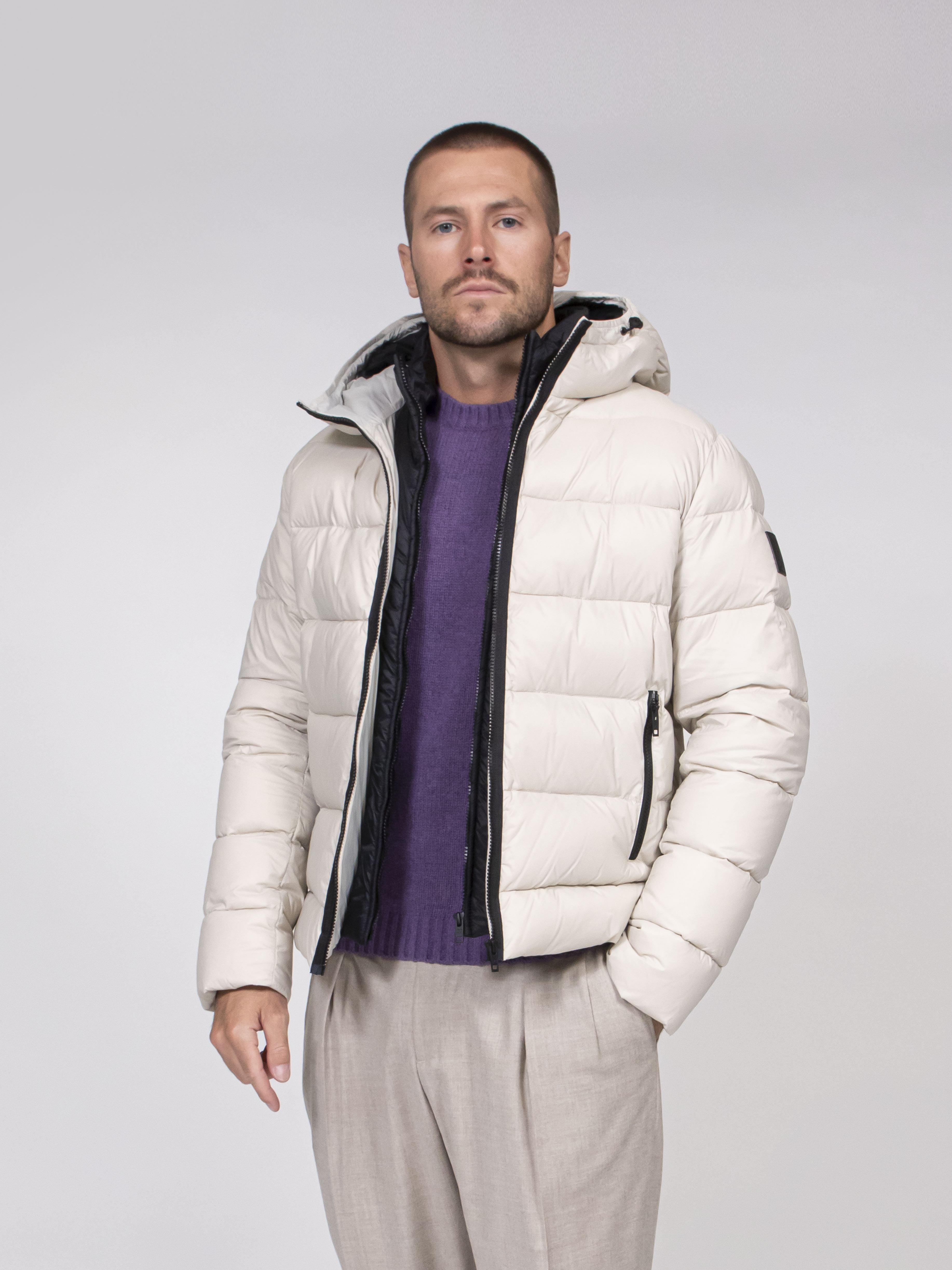 Fay Piumino con Cappuccio B004 NEVE
