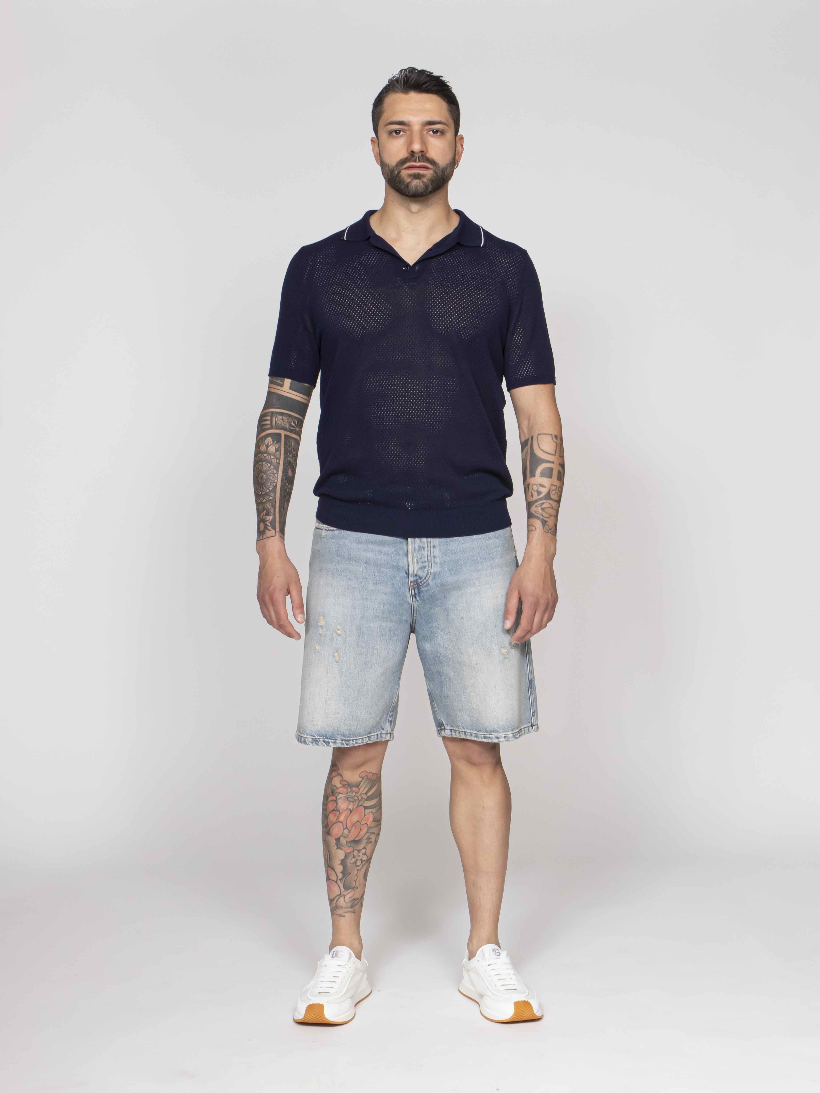 Amaranto Polo ABV 440 NAVY/GESSO