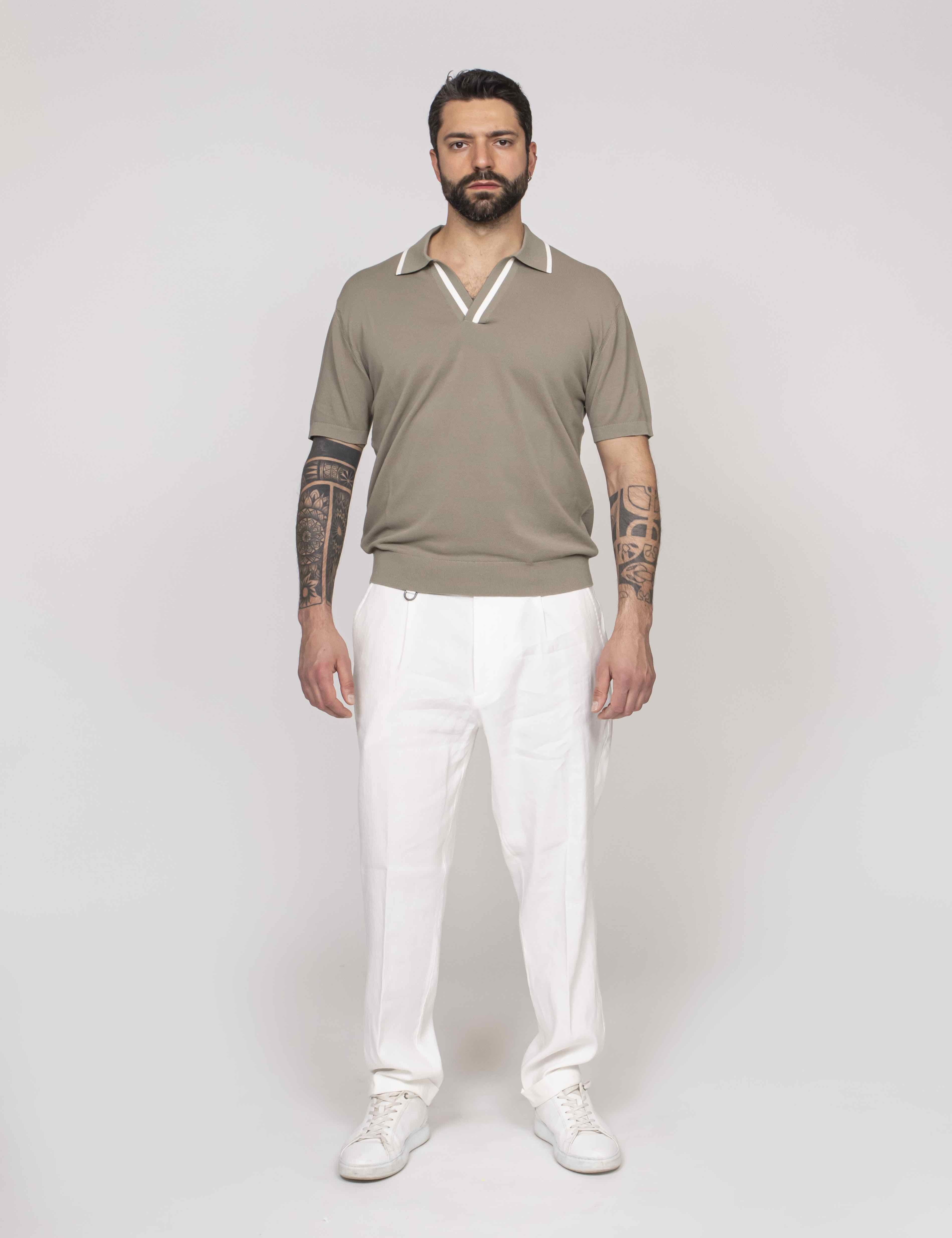 Paolo Pecora Polo In Cotone 5326 MILITARE