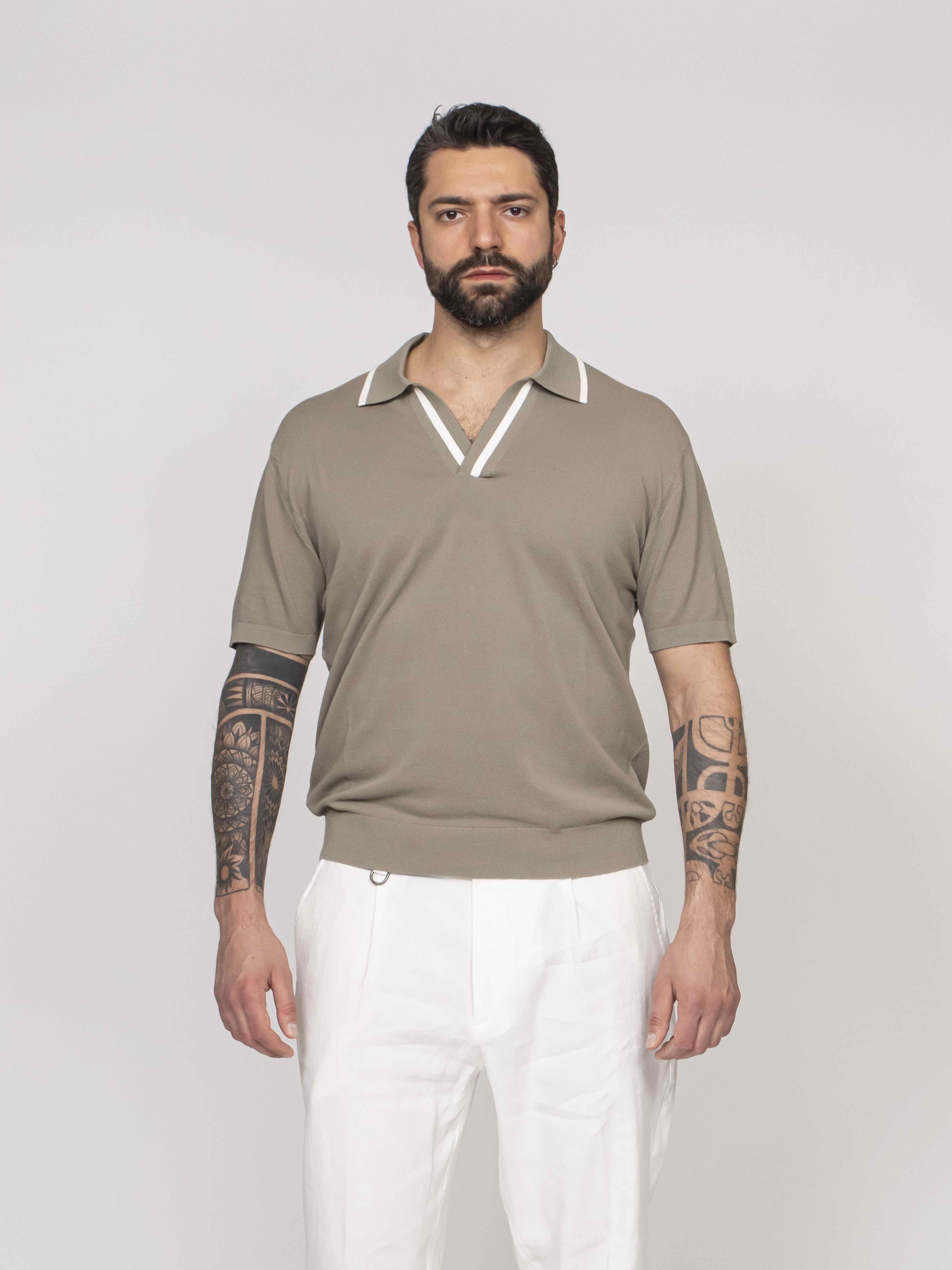 Paolo Pecora Polo In Cotone 5326 MILITARE