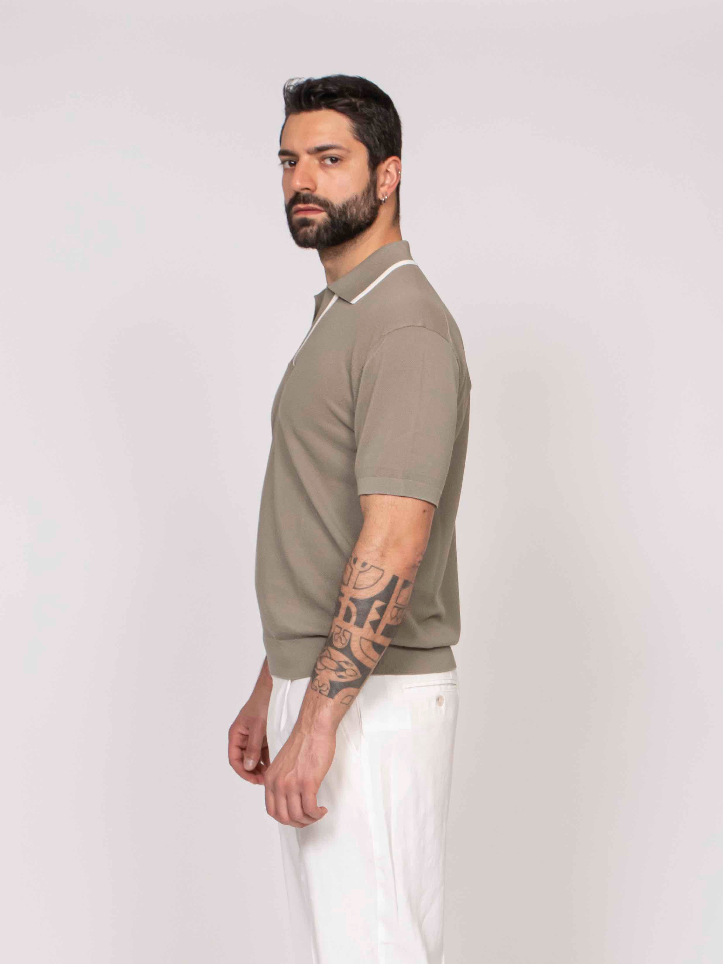 Paolo Pecora Polo In Cotone 5326 MILITARE