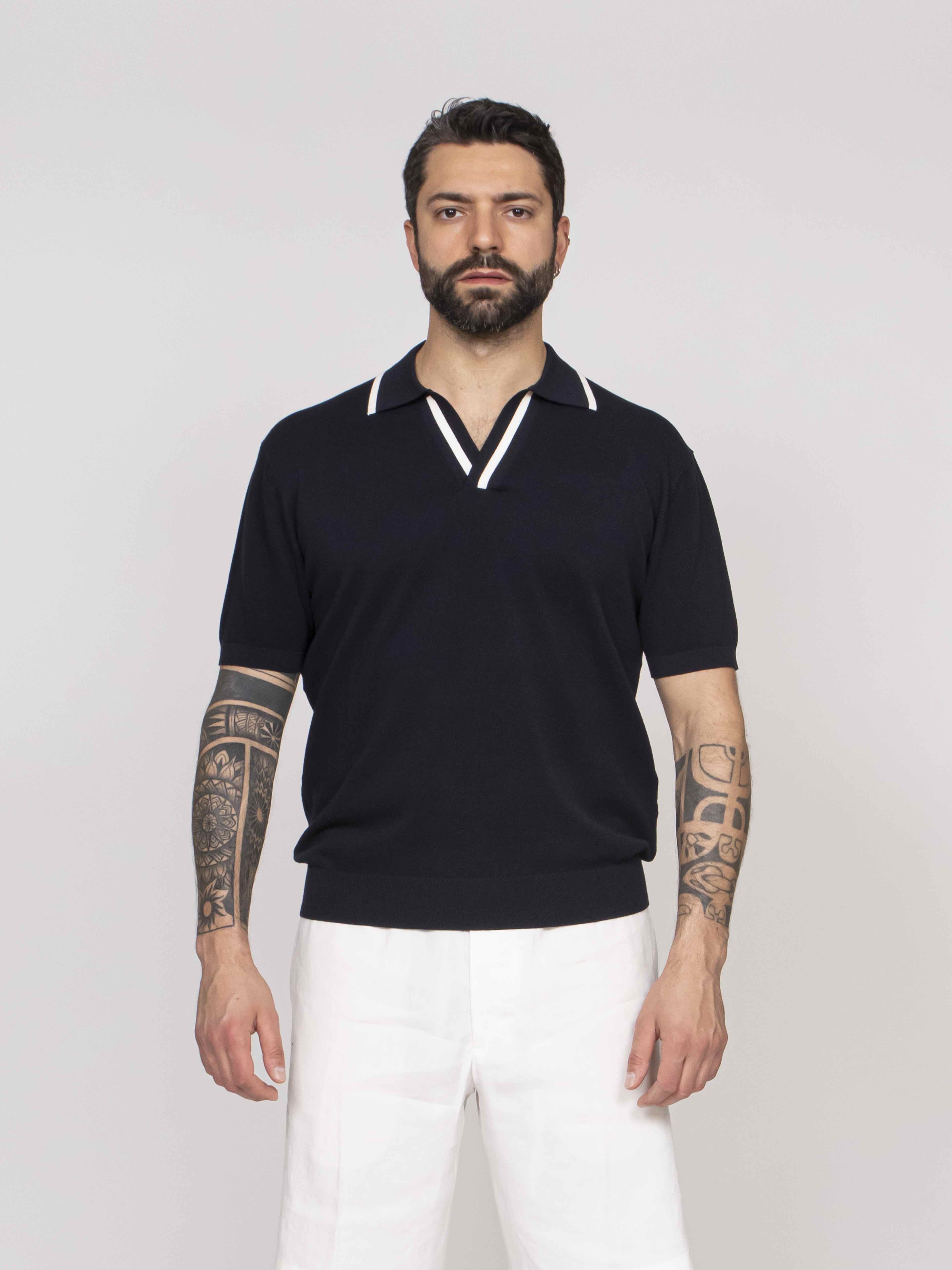 Paolo Pecora Polo In Cotone 6685 BLU