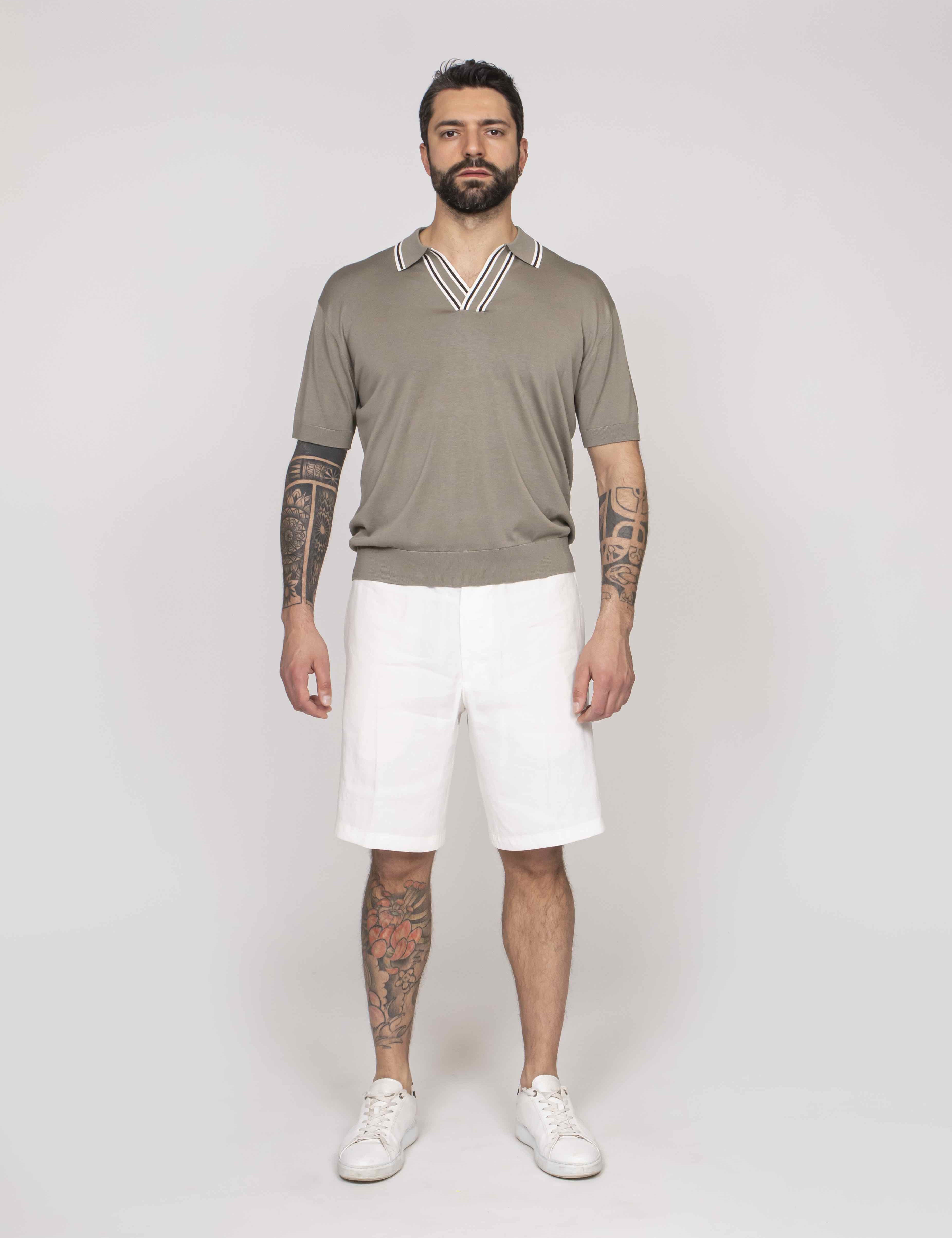 Paolo Pecora Polo In Seta 5326 MILITARE