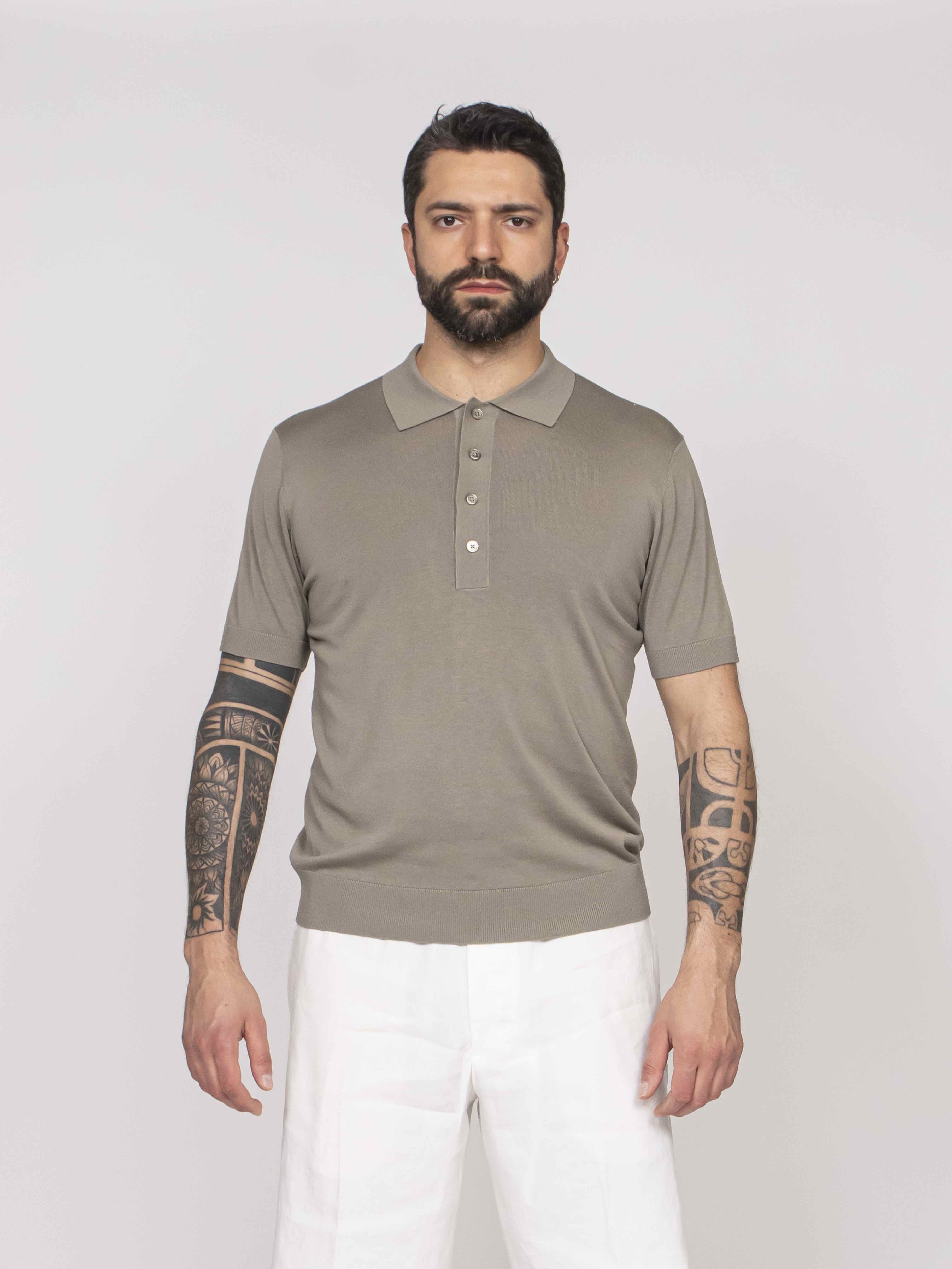 Paolo Pecora Polo In Seta 5326 MILITARE