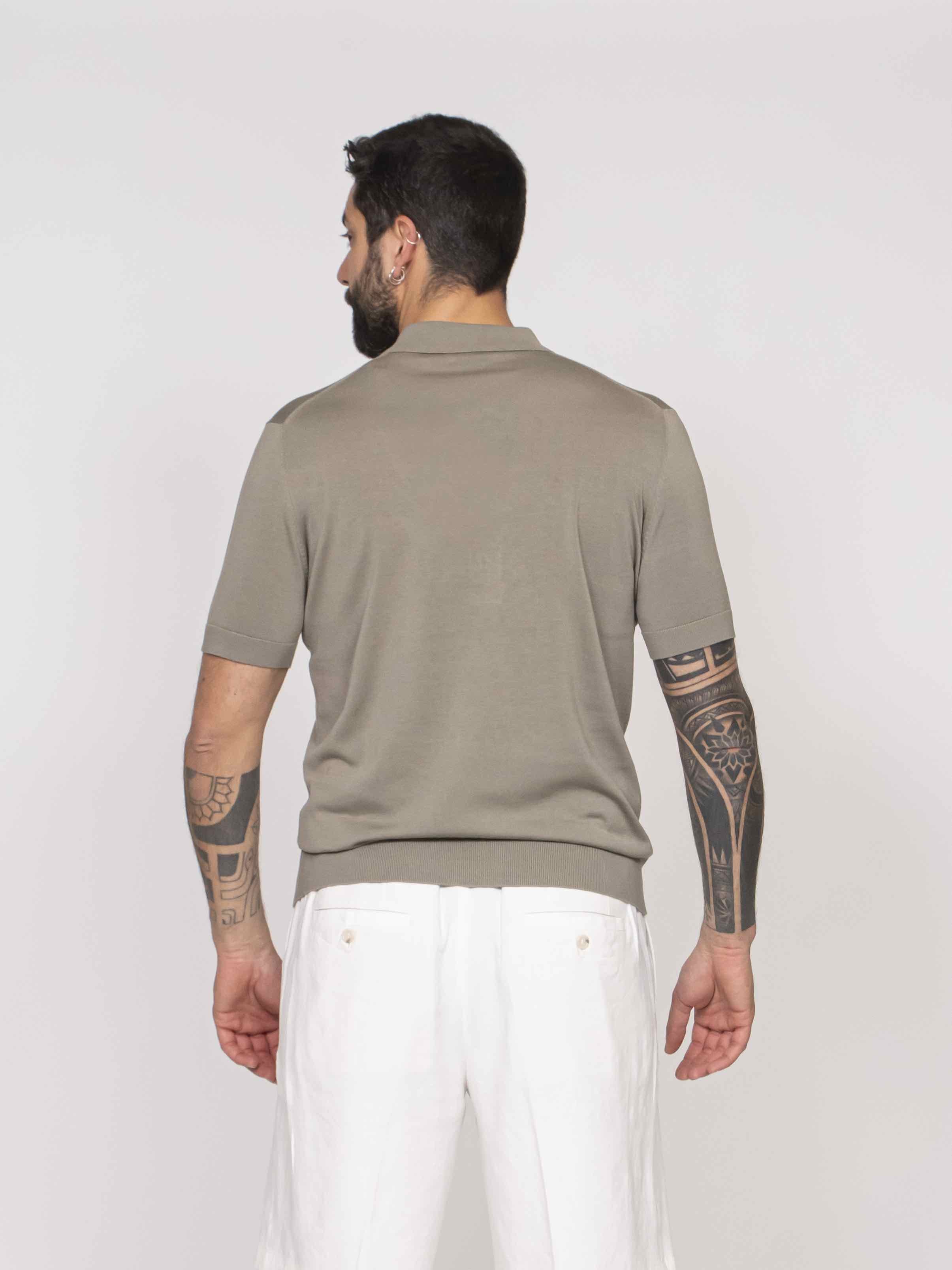 Paolo Pecora Polo In Seta 5326 MILITARE