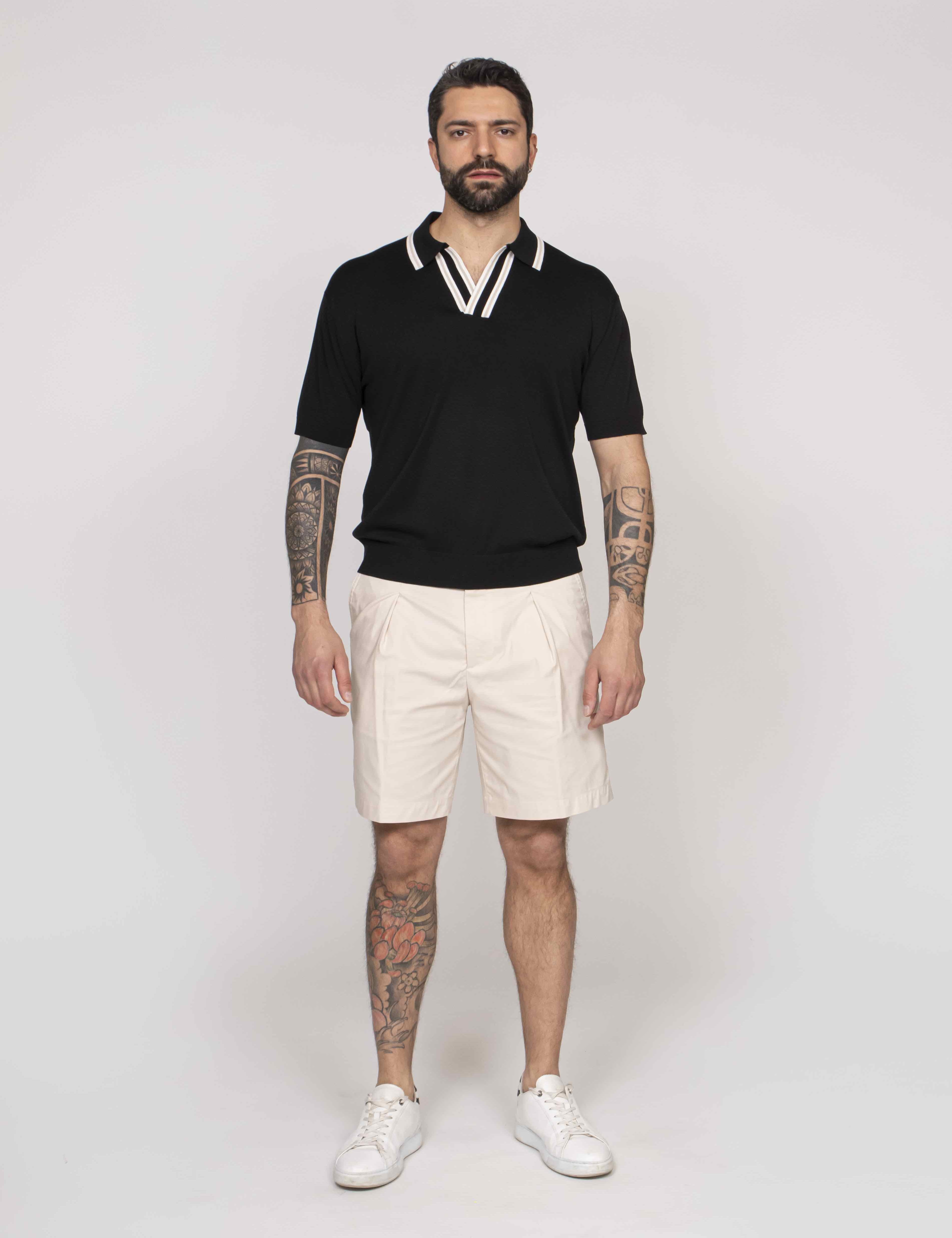Paolo Pecora Polo In Seta 9000 NERO