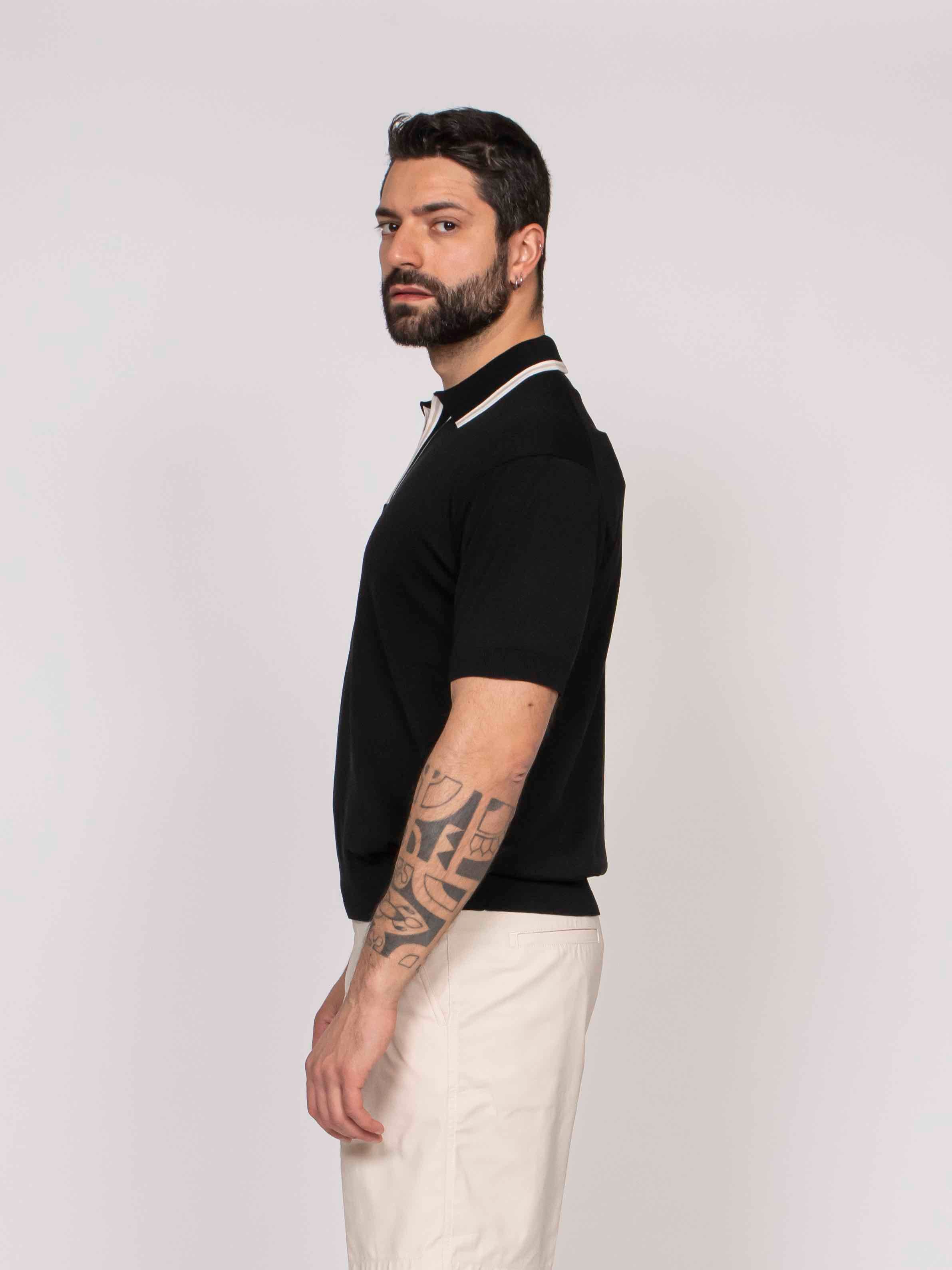 Paolo Pecora Polo In Seta 9000 NERO
