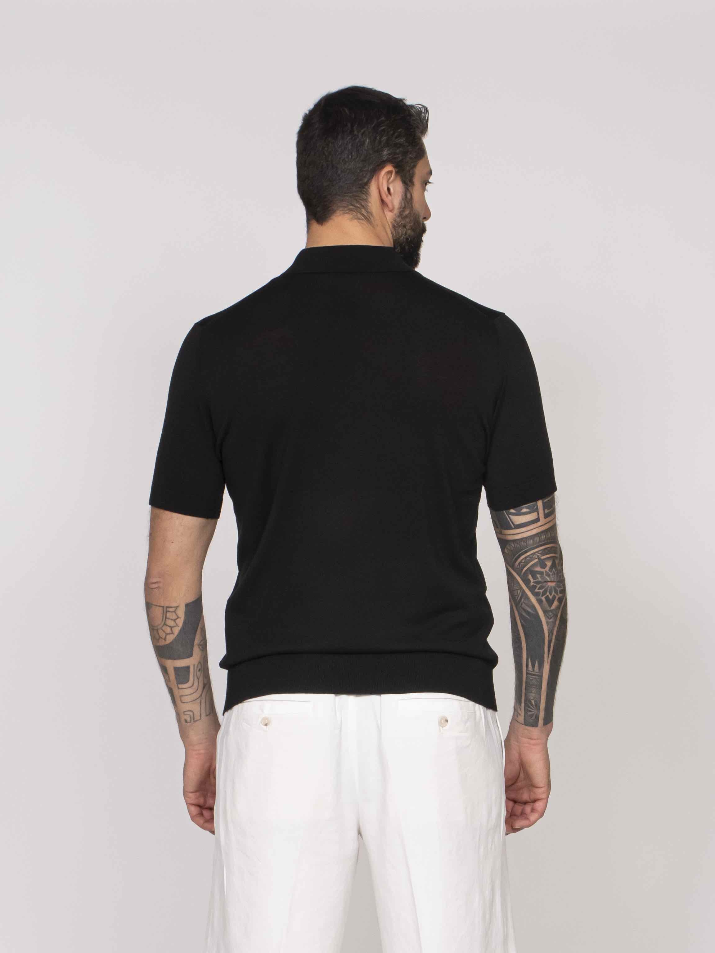 Paolo Pecora Polo In Seta 9000 NERO
