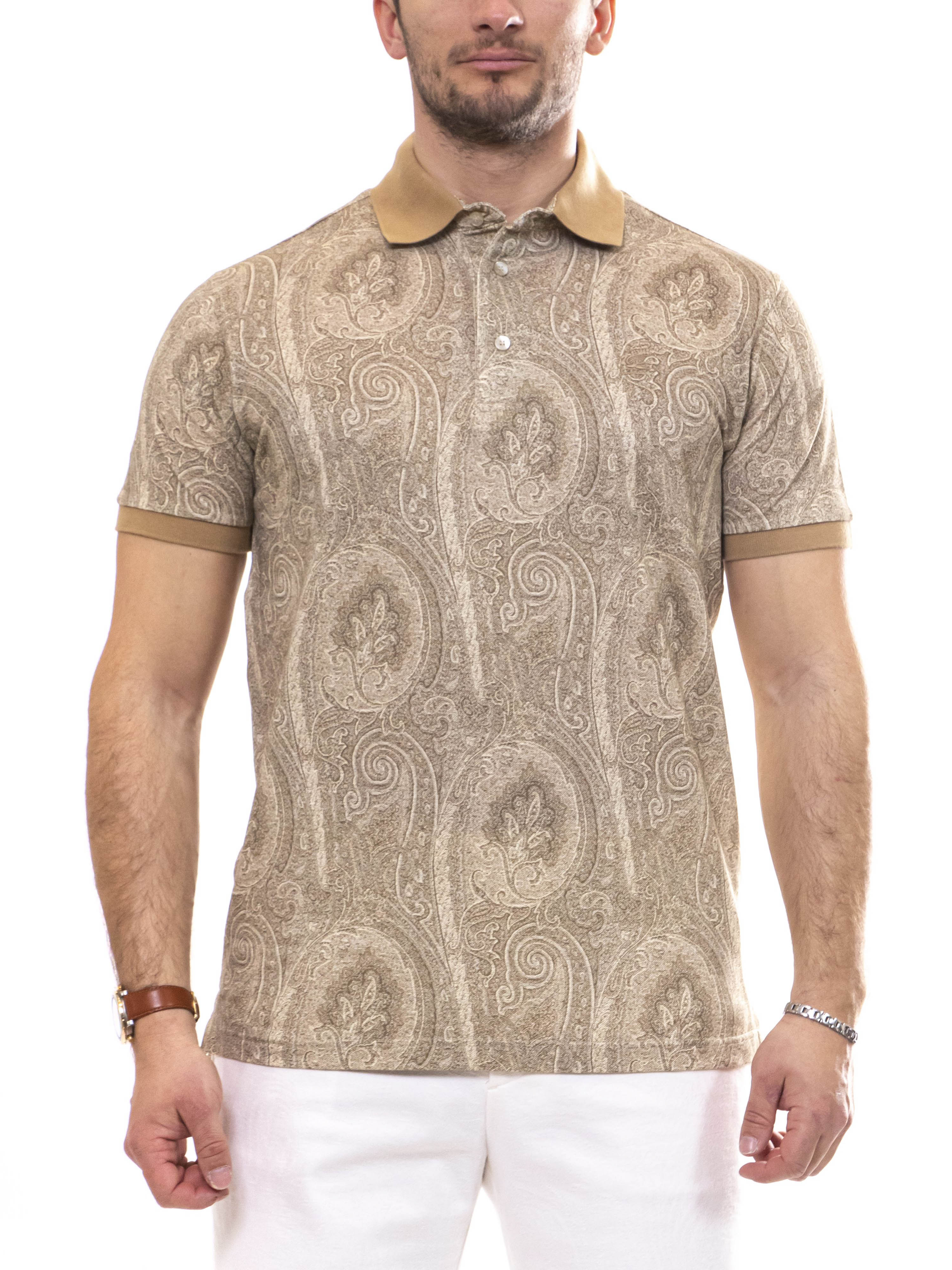Etro Polo Roma X0820 STAMPA F.DO BEIGE