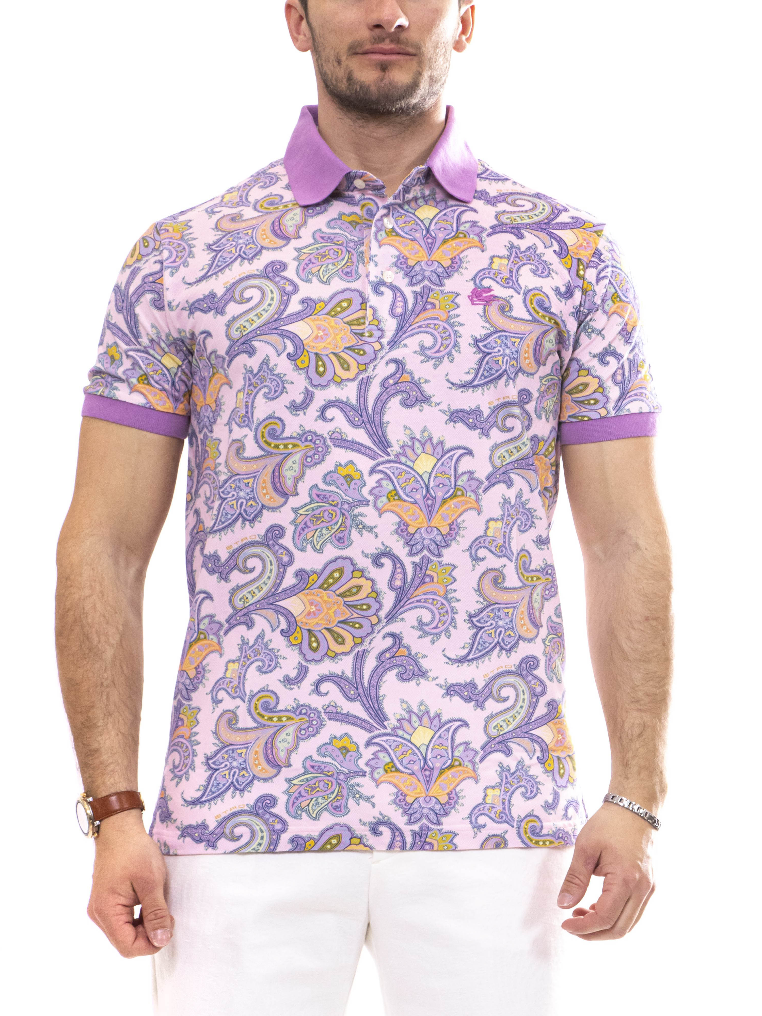 Etro Polo Roma X0880 STAMPA F.DO BLU