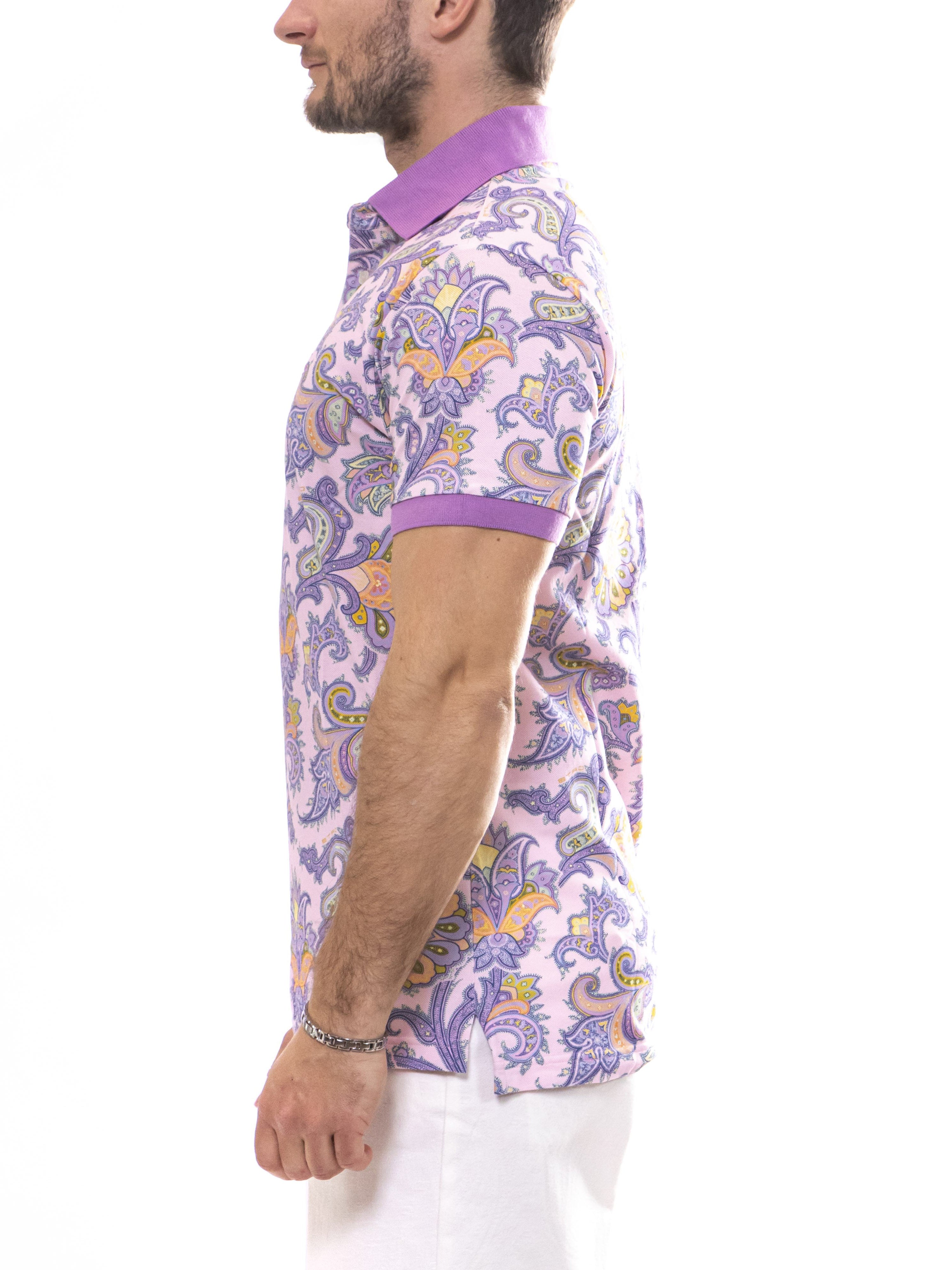 Etro Polo Roma X0880 STAMPA F.DO BLU