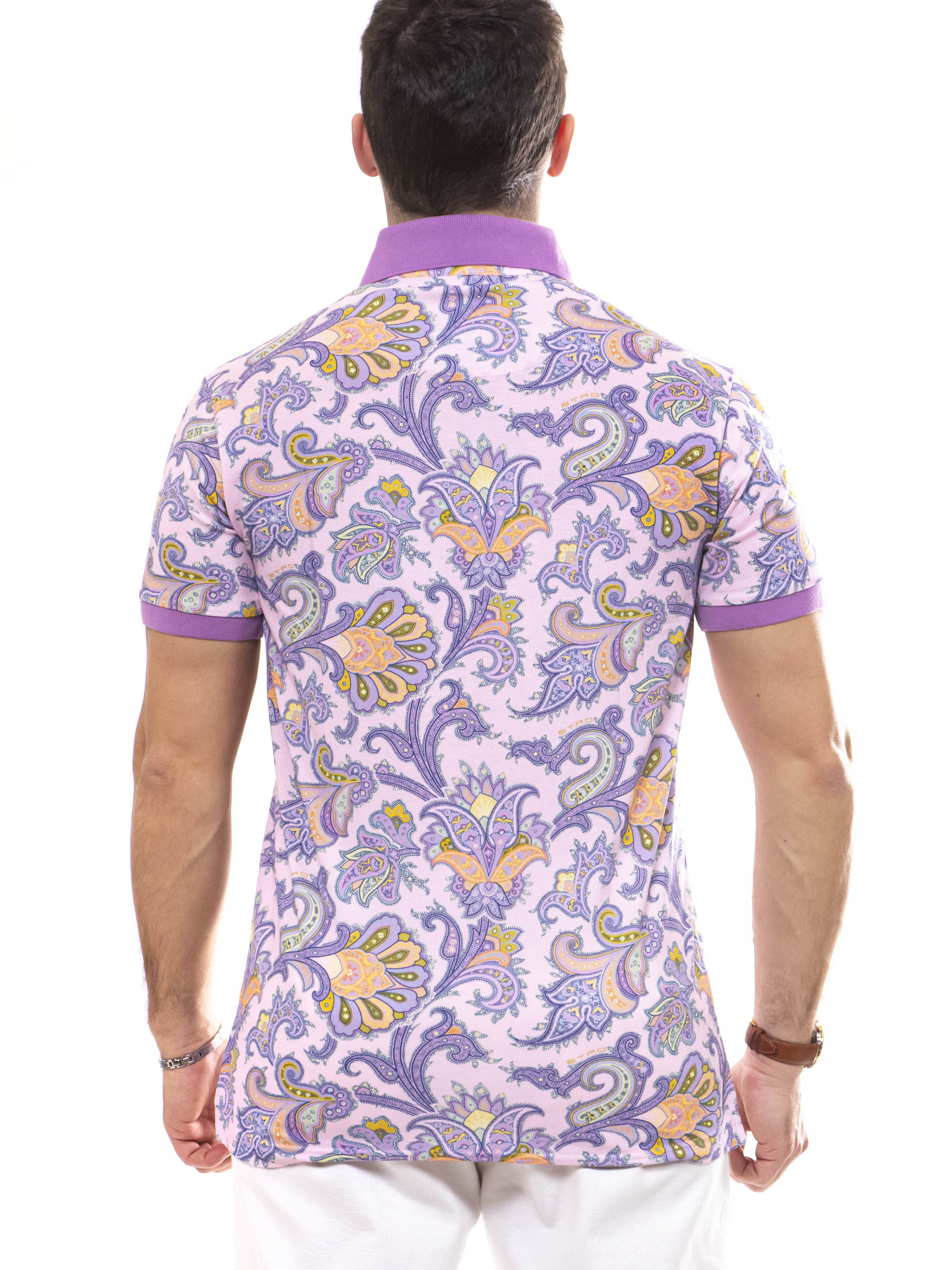 Etro Polo Roma X0880 STAMPA F.DO BLU