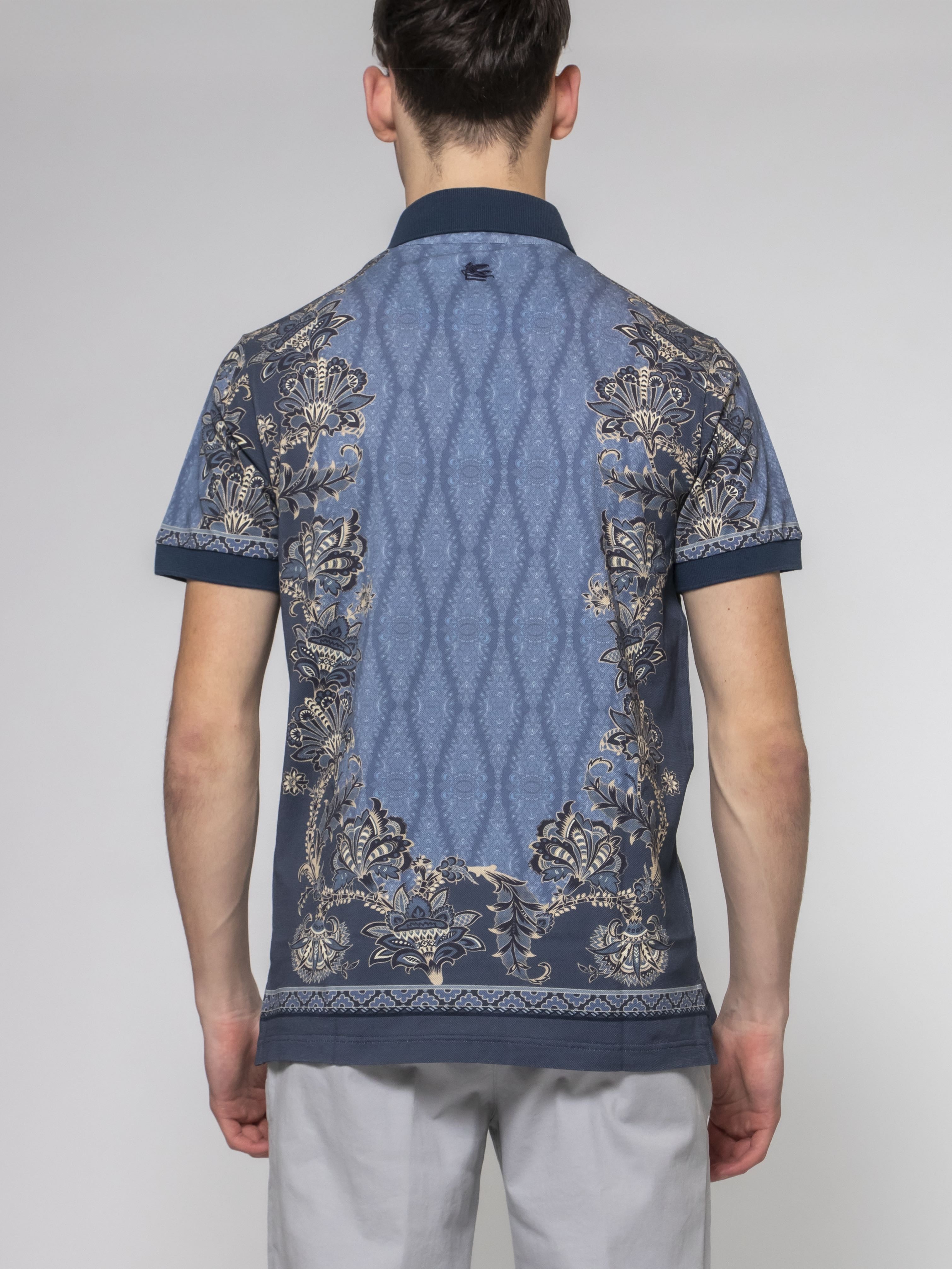 Etro Polo Roma X0883 STAMPA F.DO BLU
