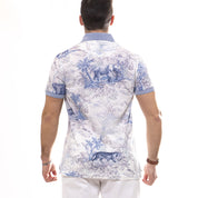 Etro Polo Roma X0883 STAMPA F.DO BLU