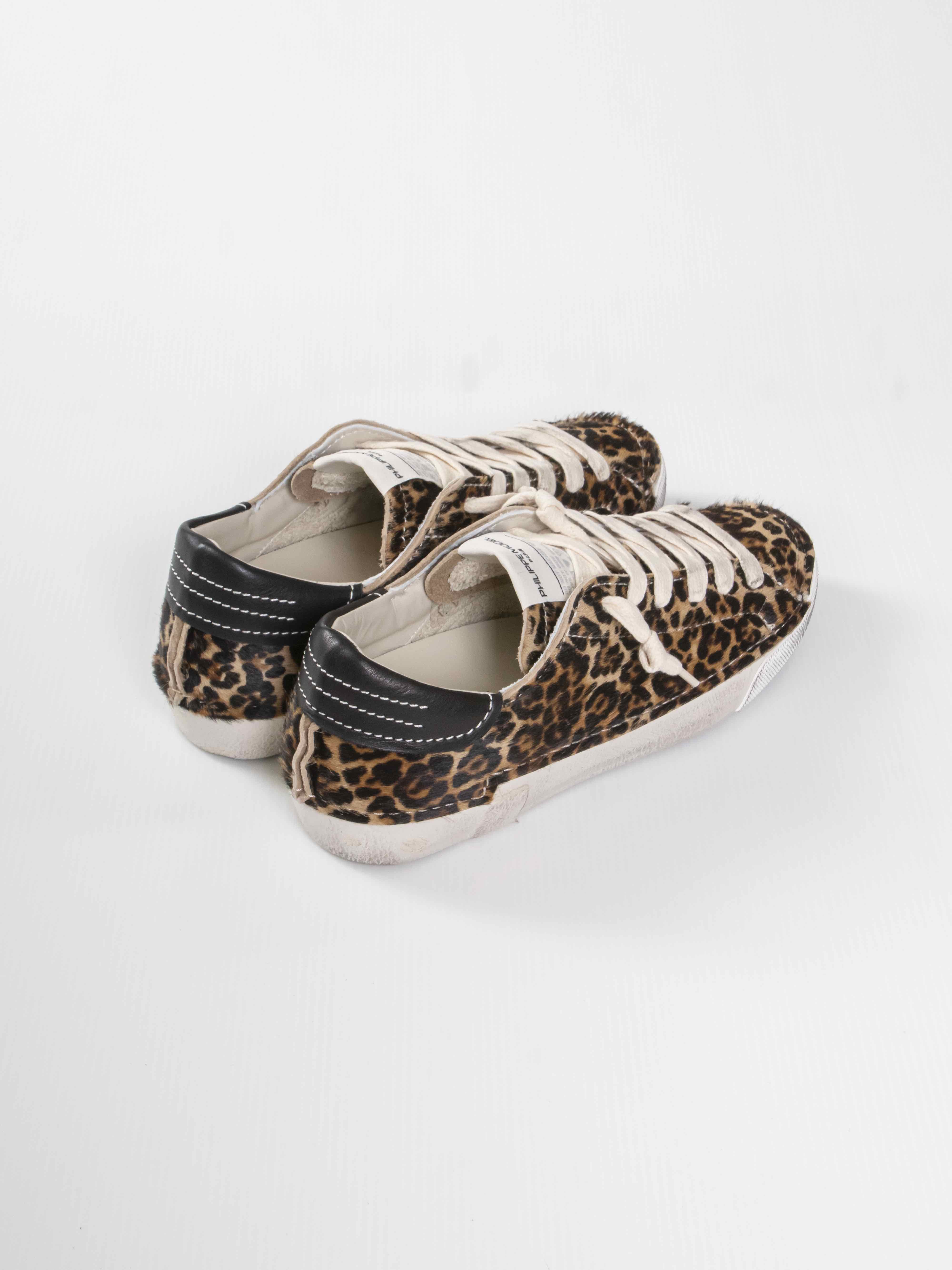 Philippe Model Scarpa Prsx Low DVA1 DELUX VINTAGE ANIMALIER LEO BRU