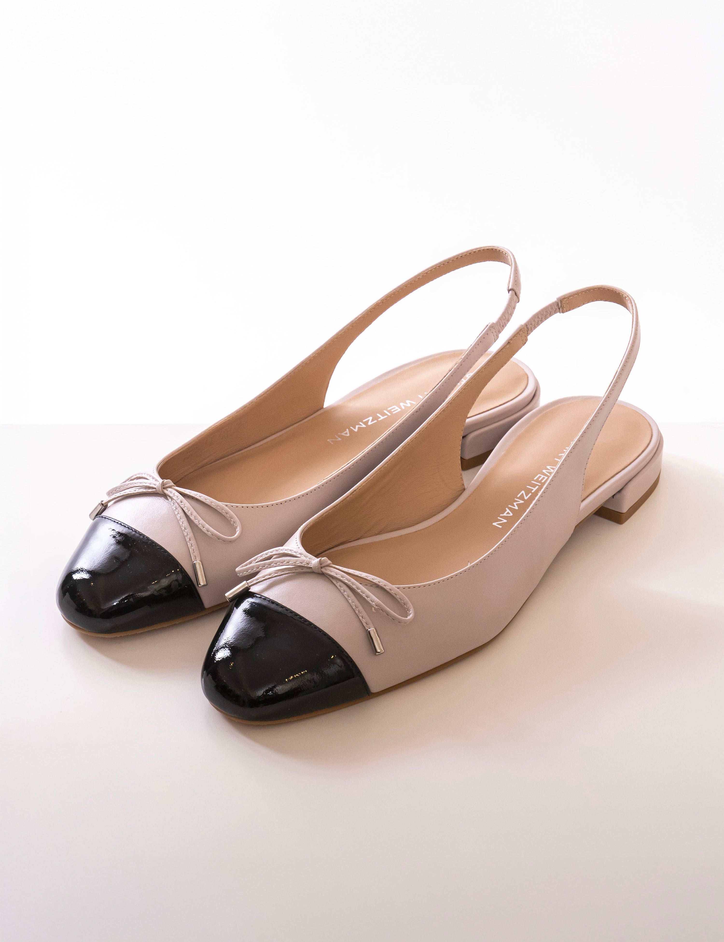 Stuart Weitzman Scarpa Sleek Bow Slngbck X6M GLACE BLACK