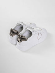 Philippe Model Scarpa Temple Low VA04 VEAU ANIMALIER BLANC ZEBRA
