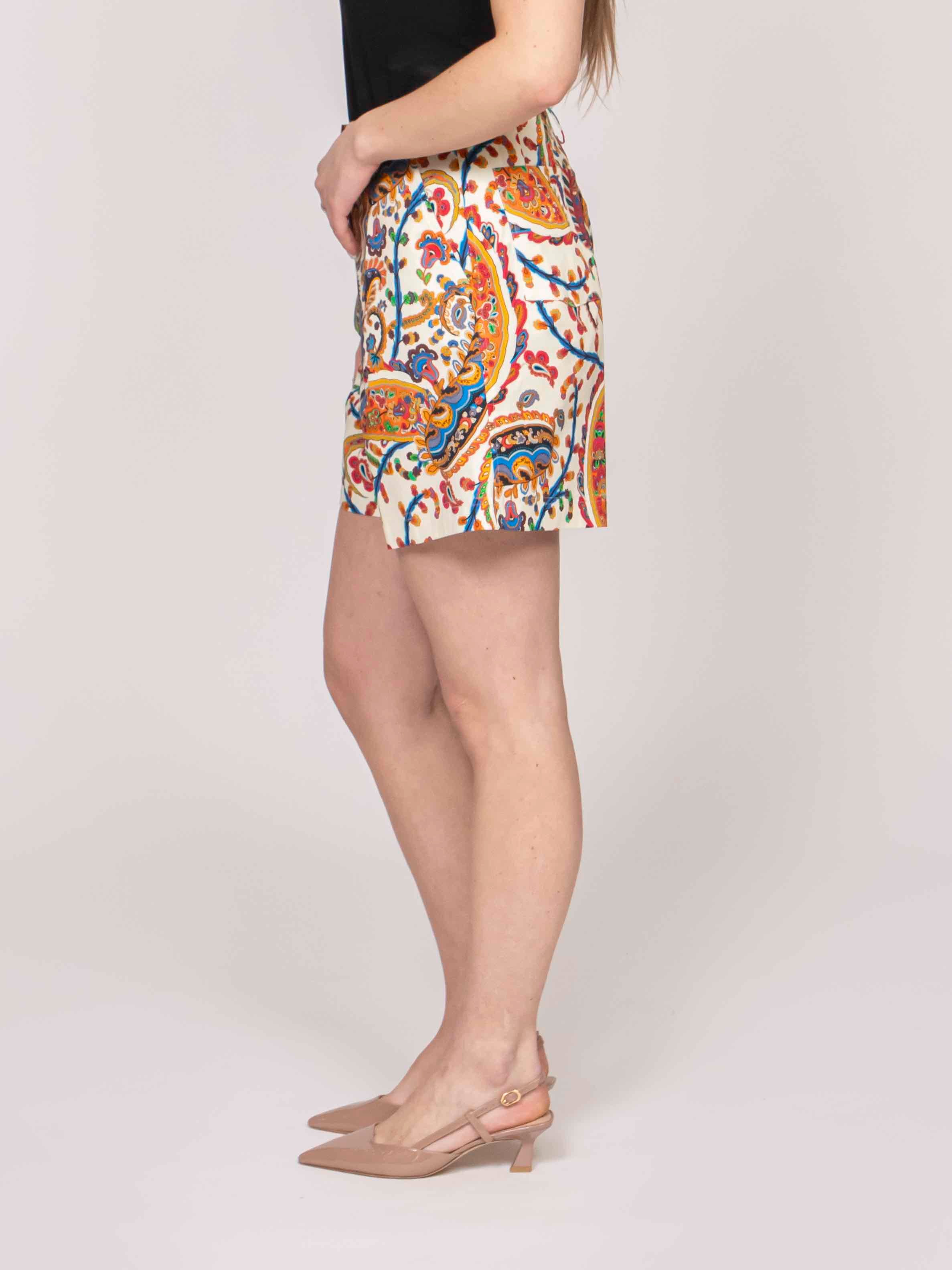 Etro Short X0801 STAMPA F.DO BIANCO