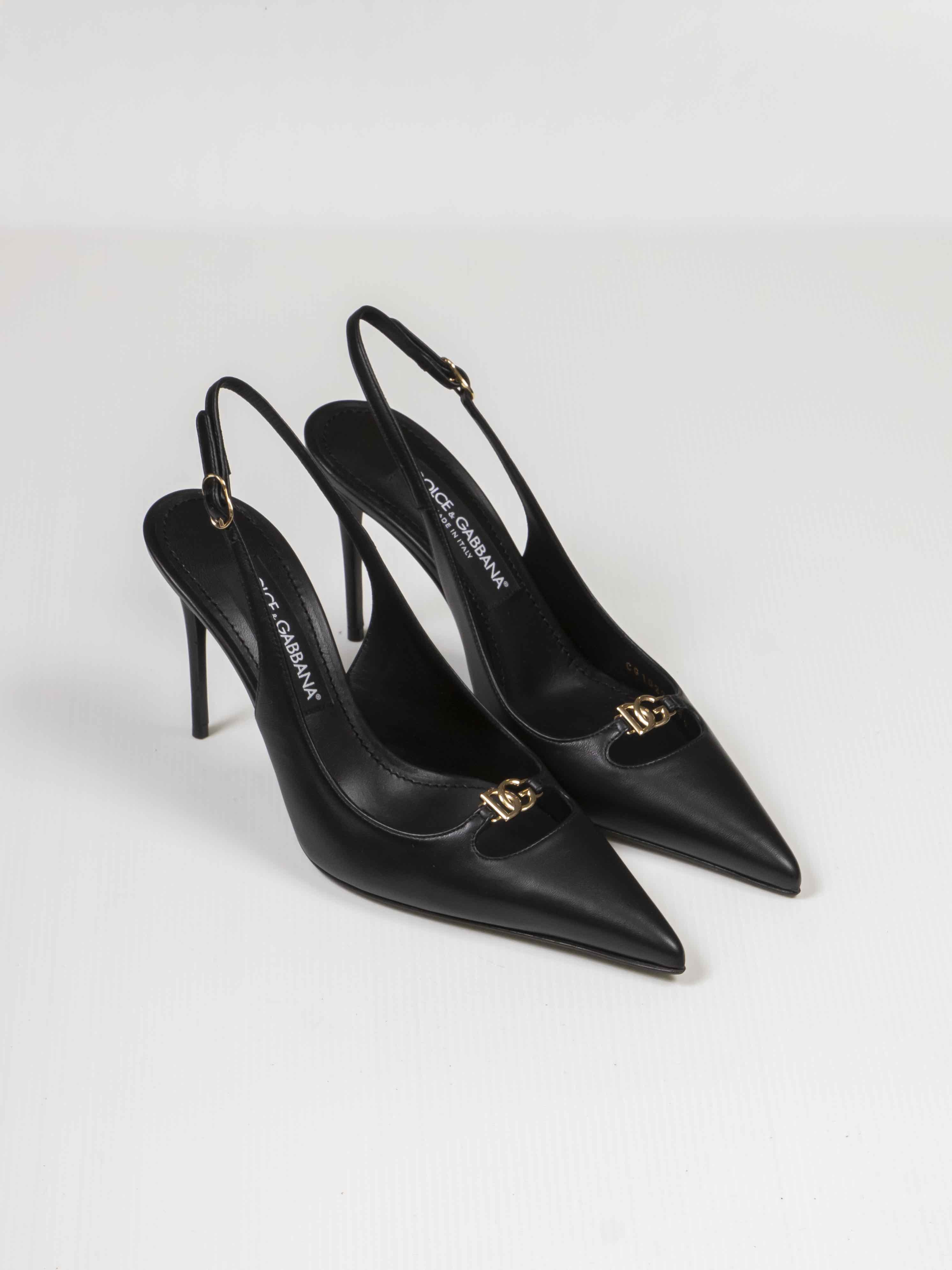 Dolce & Gabbana Slingback Nappa Seta 80999 NERO