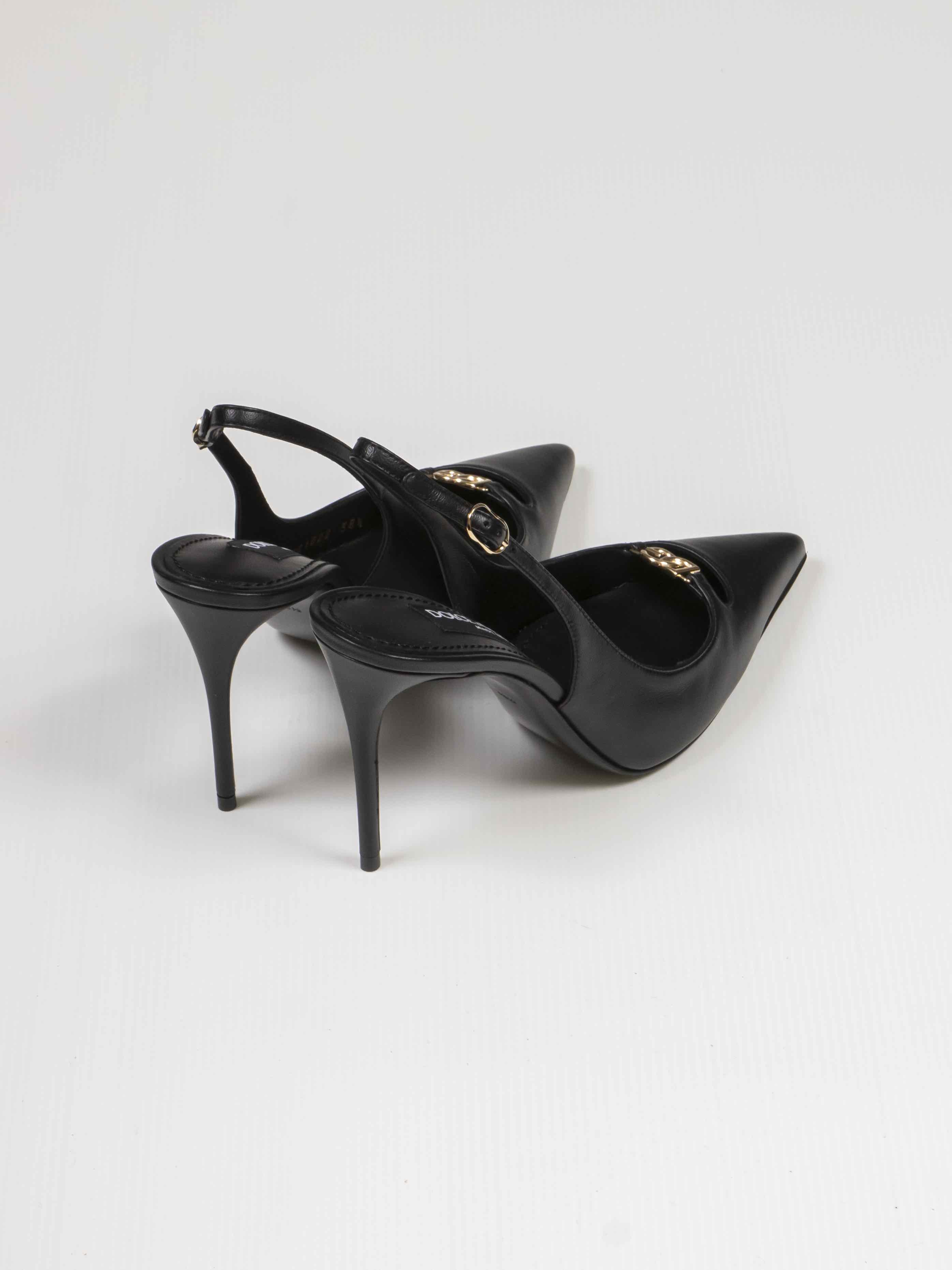 Dolce & Gabbana Slingback Nappa Seta 80999 NERO