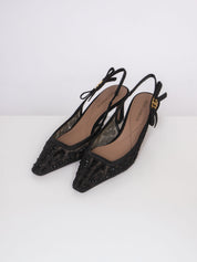 Dolce & Gabbana Slingback Pizzo 80999 LEO NERO