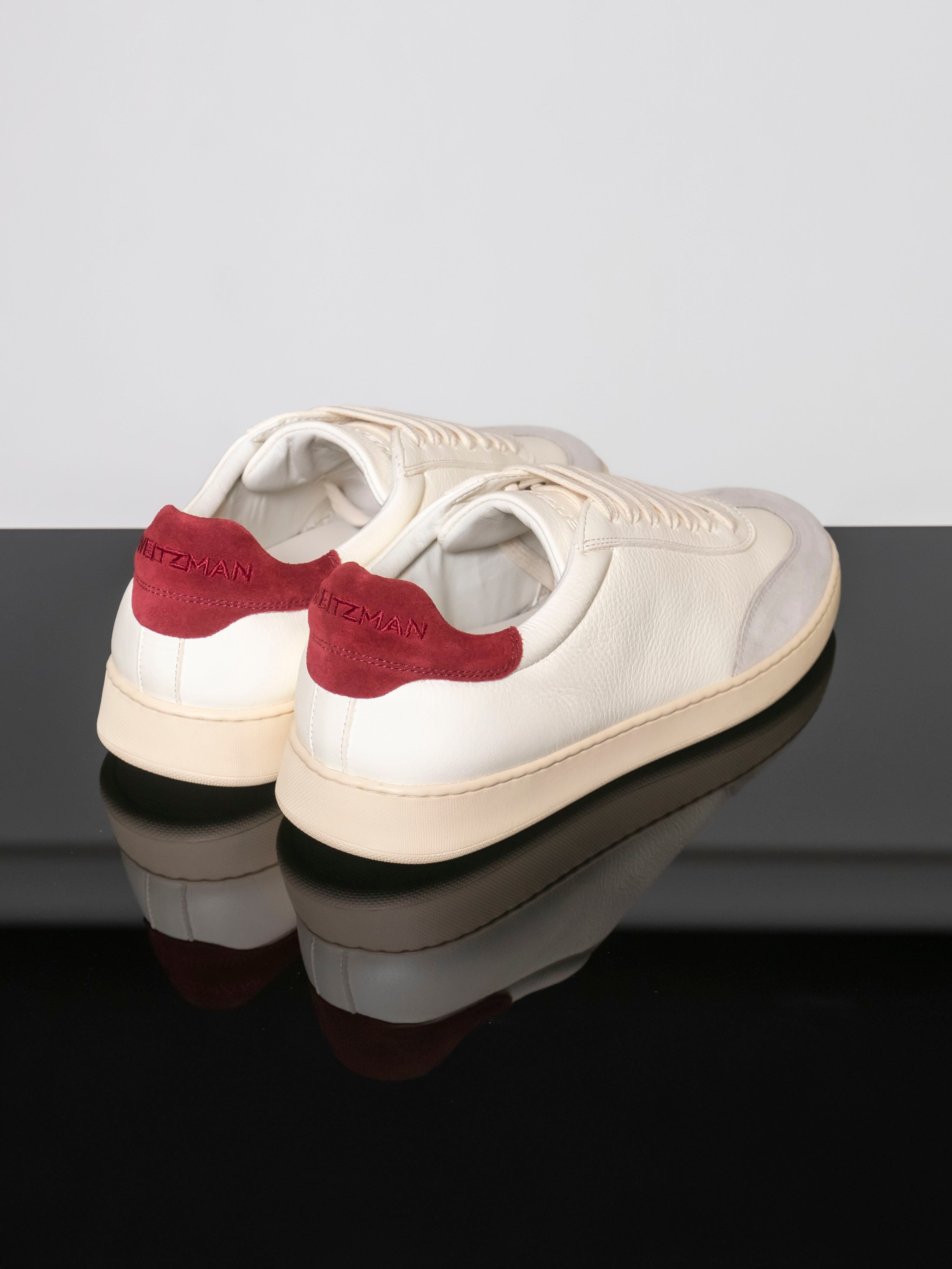 Stuart Weitzman Sneaker Banner XSV WHITE/OATMEAL/MAROON