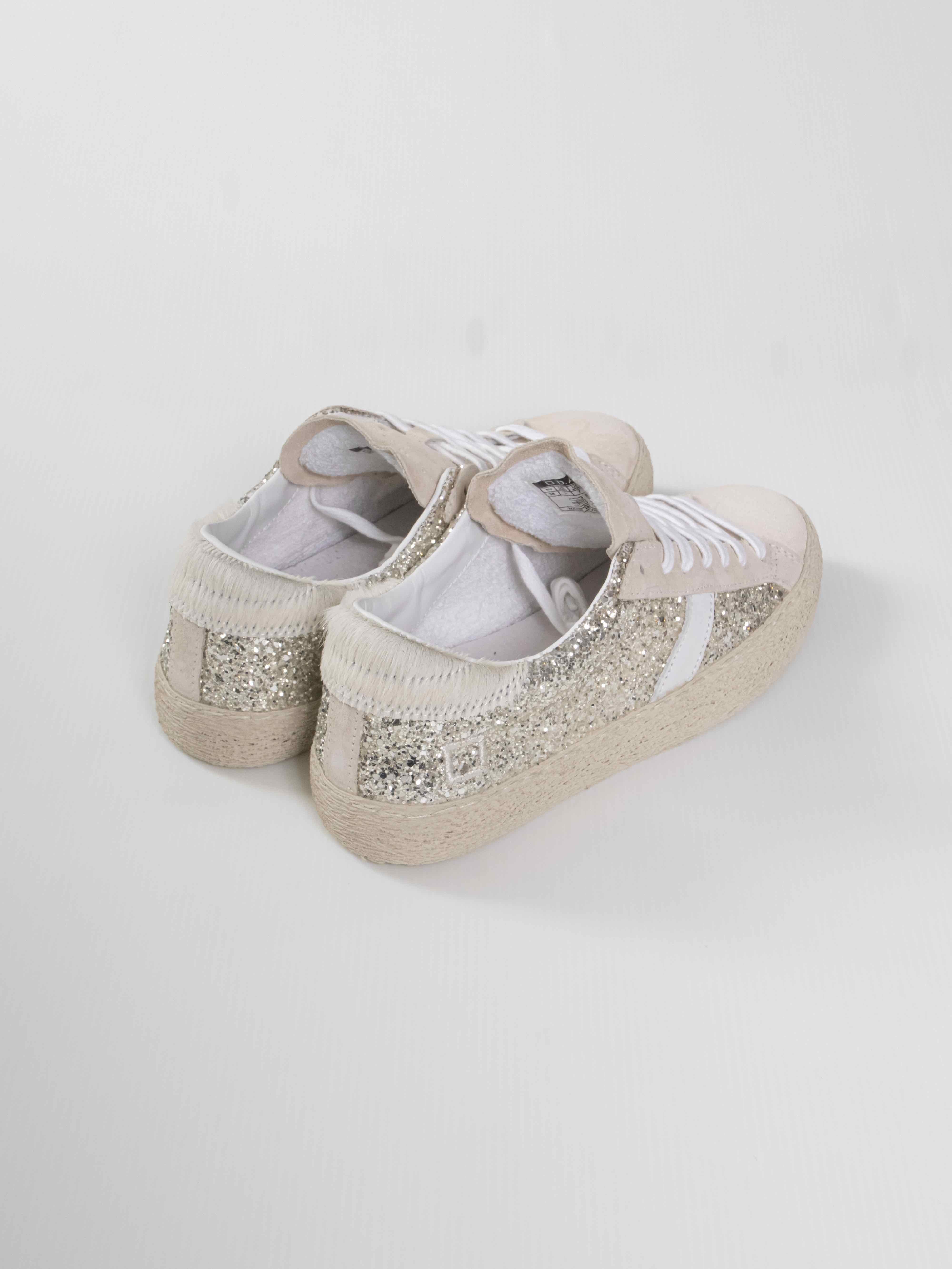 Date Sneaker Hill Low Glitter PLATINUM  PLATINUM